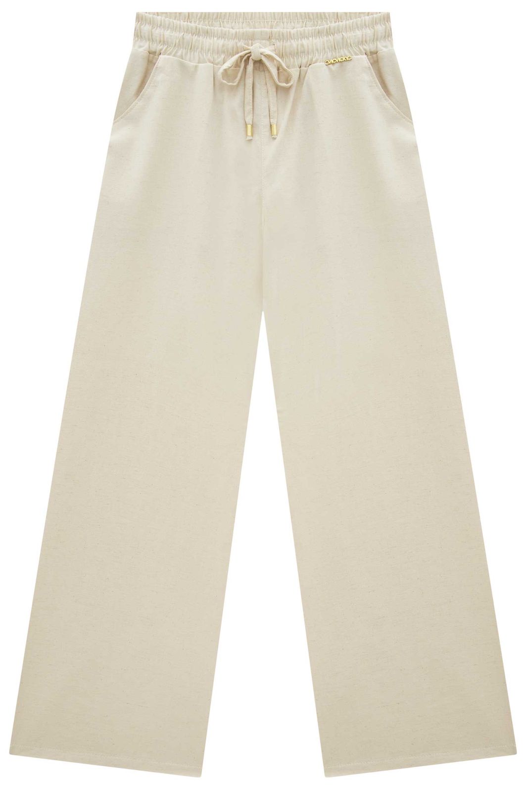 Calça wide leg em linho com elastano 97543 Vic Teen Menina Calça wide leg em linho com elastano 97543 Vic Teen Menina