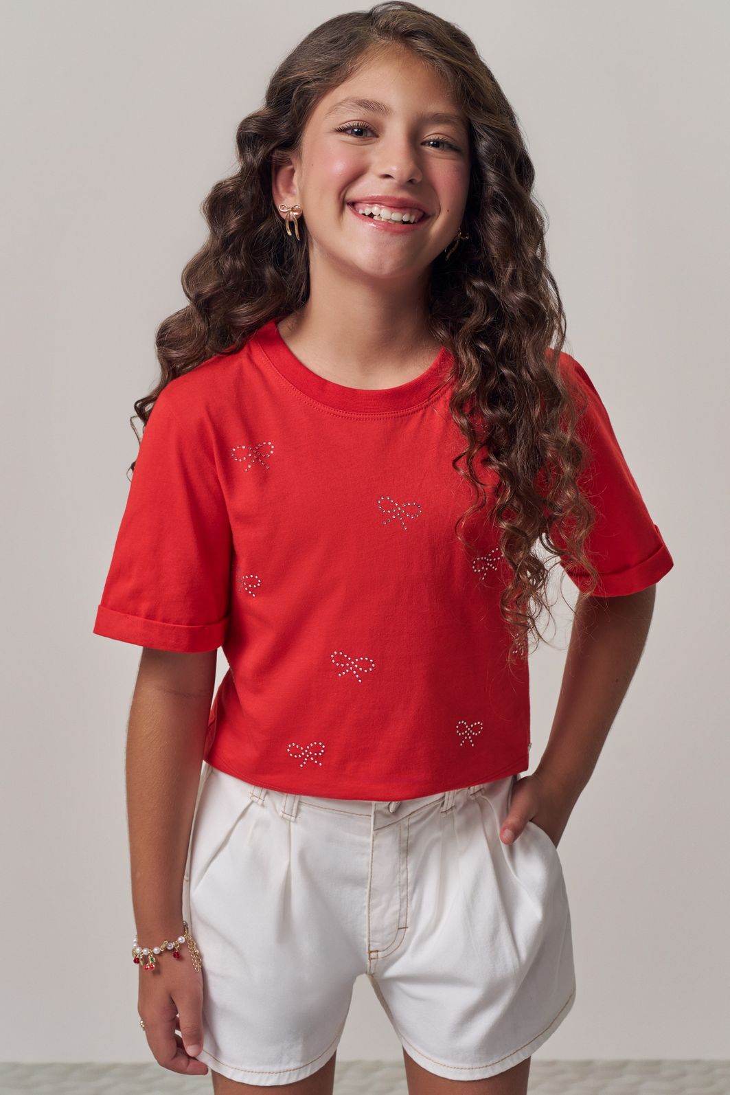 Shorts em sarja com elastano 98165 Lilimoon Teen Menina Shorts em sarja com elastano 98165 Lilimoon Teen Menina