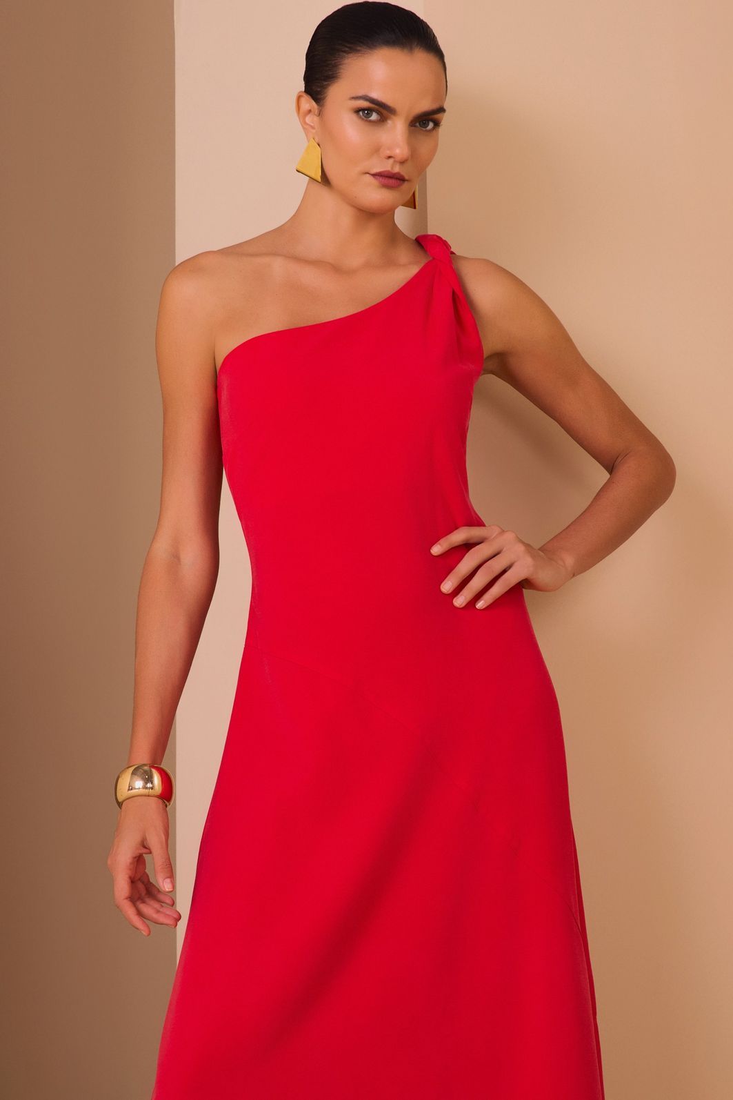 Vestido midi em tecido alfaiataria peach touch 97887 Linzzi Vestido midi em tecido alfaiataria peach touch 97887 Linzzi