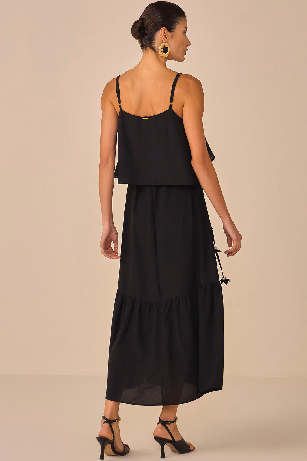 Vestido maxi midi em chiffon texturizado 95614 Linzzi Vestido maxi midi em chiffon texturizado 95614 Linzzi