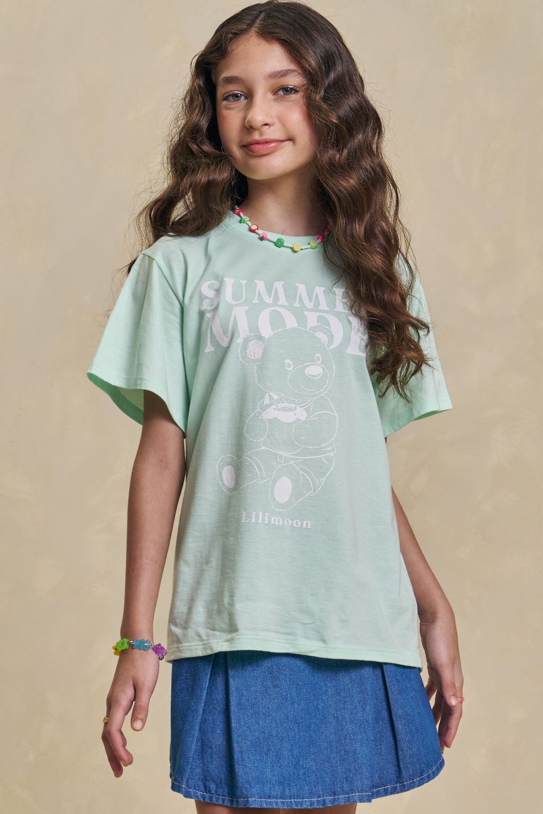Camiseta over em meia malha 95062 Lilimoon Teen Menina Camiseta over em meia malha 95062 Lilimoon Teen Menina