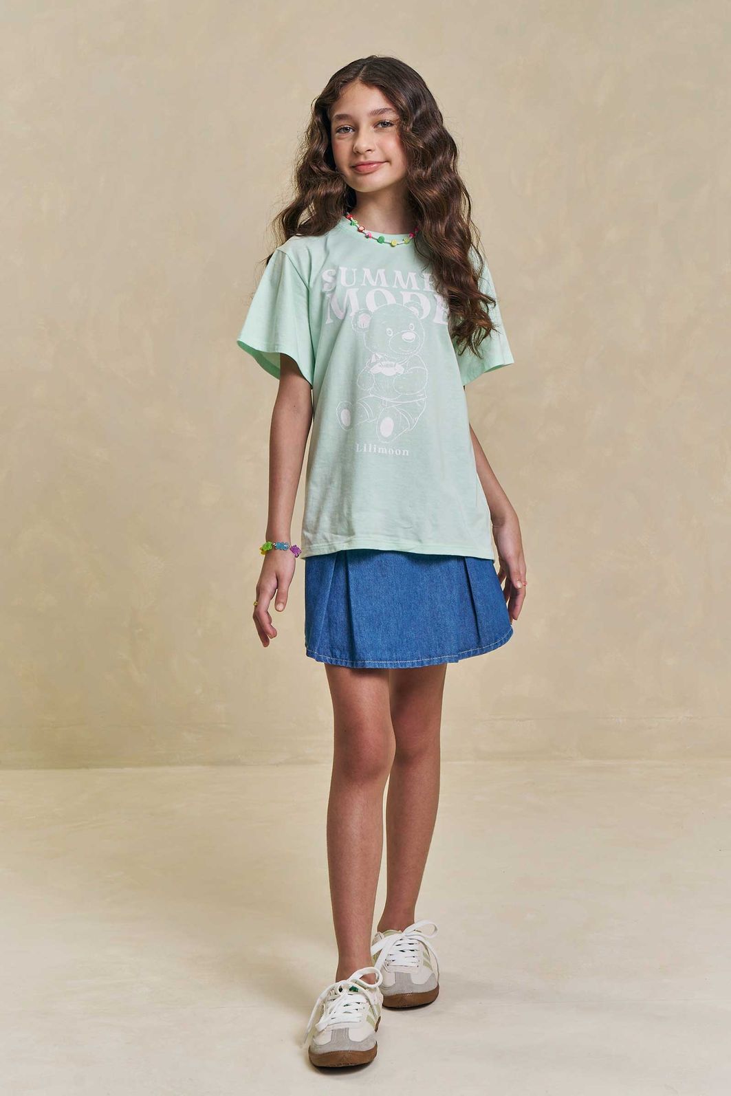 Short saia em jeans arkansas 94633 Lilimoon Teen Menina