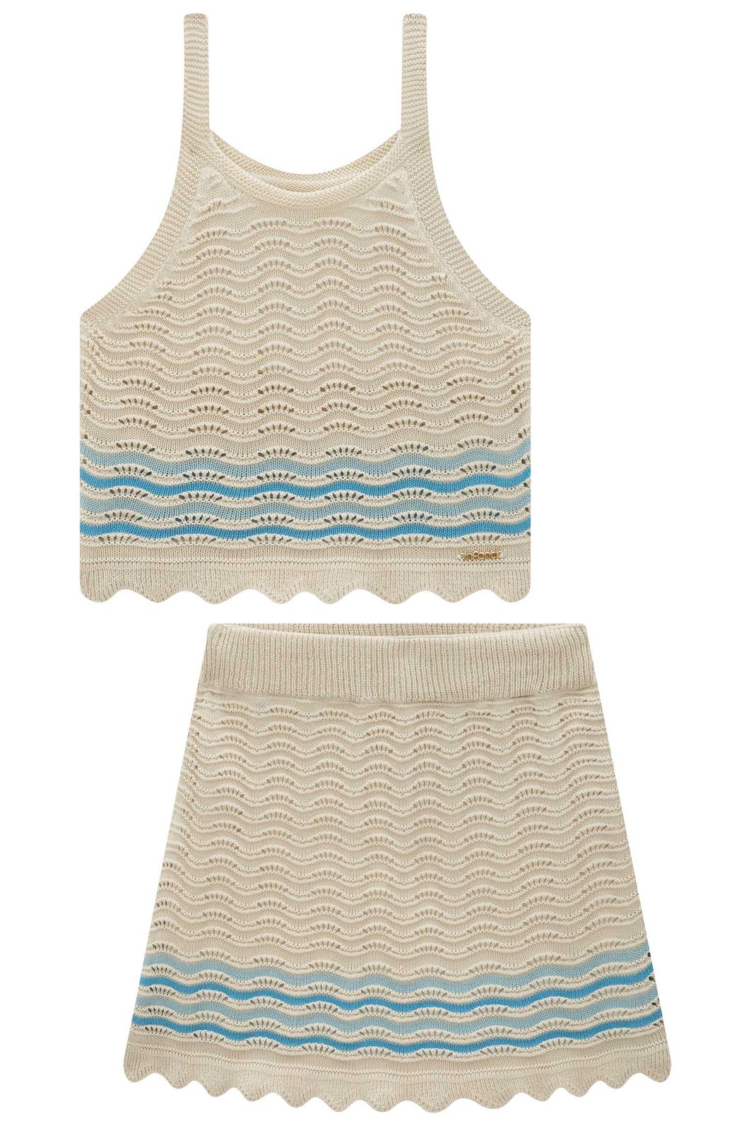 Conjunto de regata e saia em tricot 100% algodão 97600 Infanti Infantil Menina Conjunto de regata e saia em tricot 100% algodão 97600 Infanti Infantil Menina