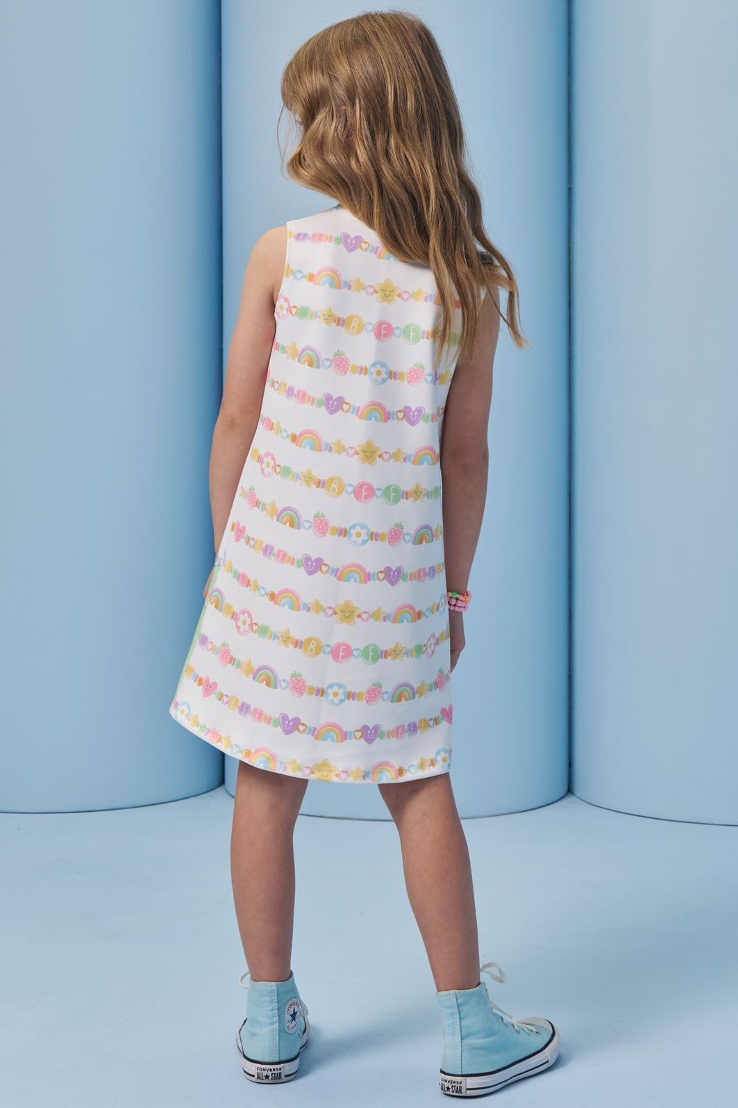 Vestido em fly tech. Acompanha kit pulseiras. 93432 Infanti Infantil Menina Vestido em fly tech. Acompanha kit pulseiras. 93432 Infanti Infantil Menina