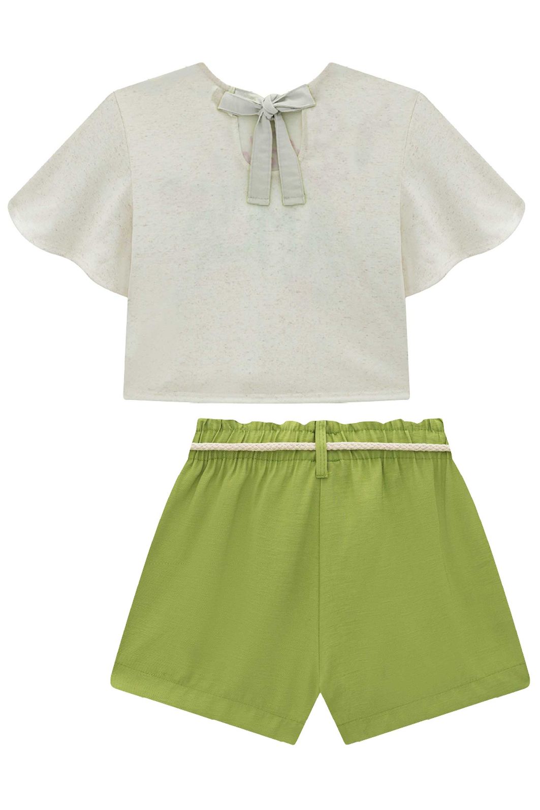 Conjunto de blusa em malha fresh com shorts em blend de viscose 93228 Infanti Infantil Menina Conjunto de blusa em malha fresh com shorts em blend de viscose 93228 Infanti Infantil Menina