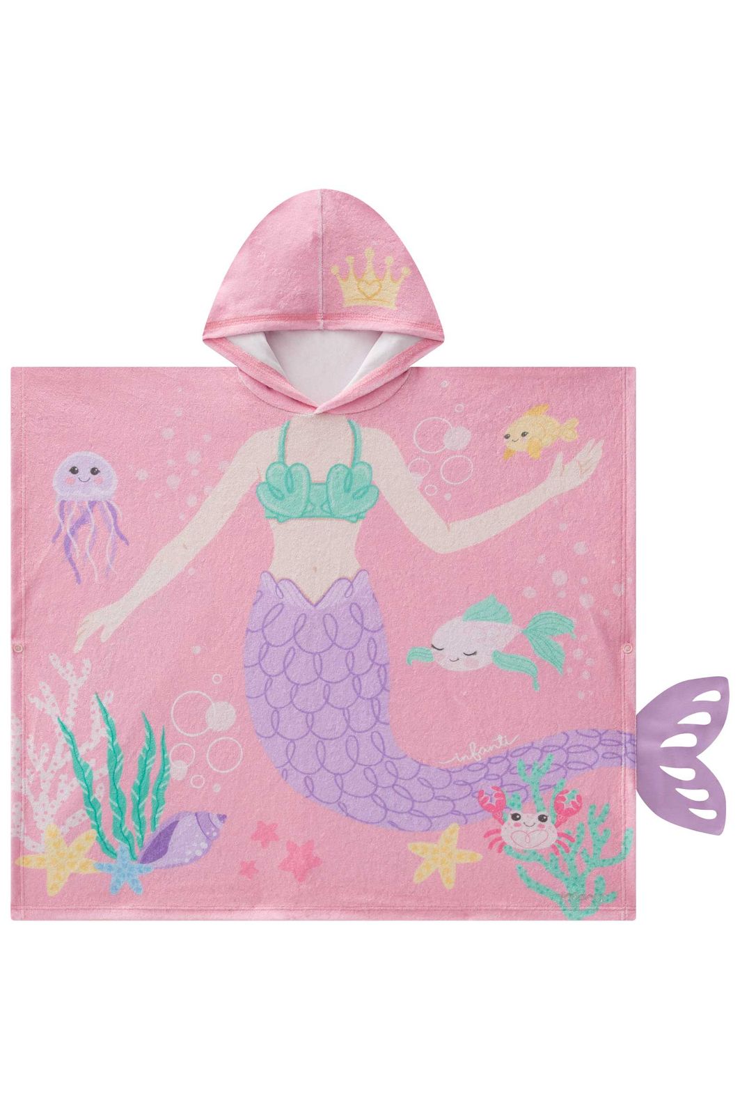 Toalha poncho com capuz em plush atoalhado 95670 Infanti Infantil Menina Toalha poncho com capuz em plush atoalhado 95670 Infanti Infantil Menina