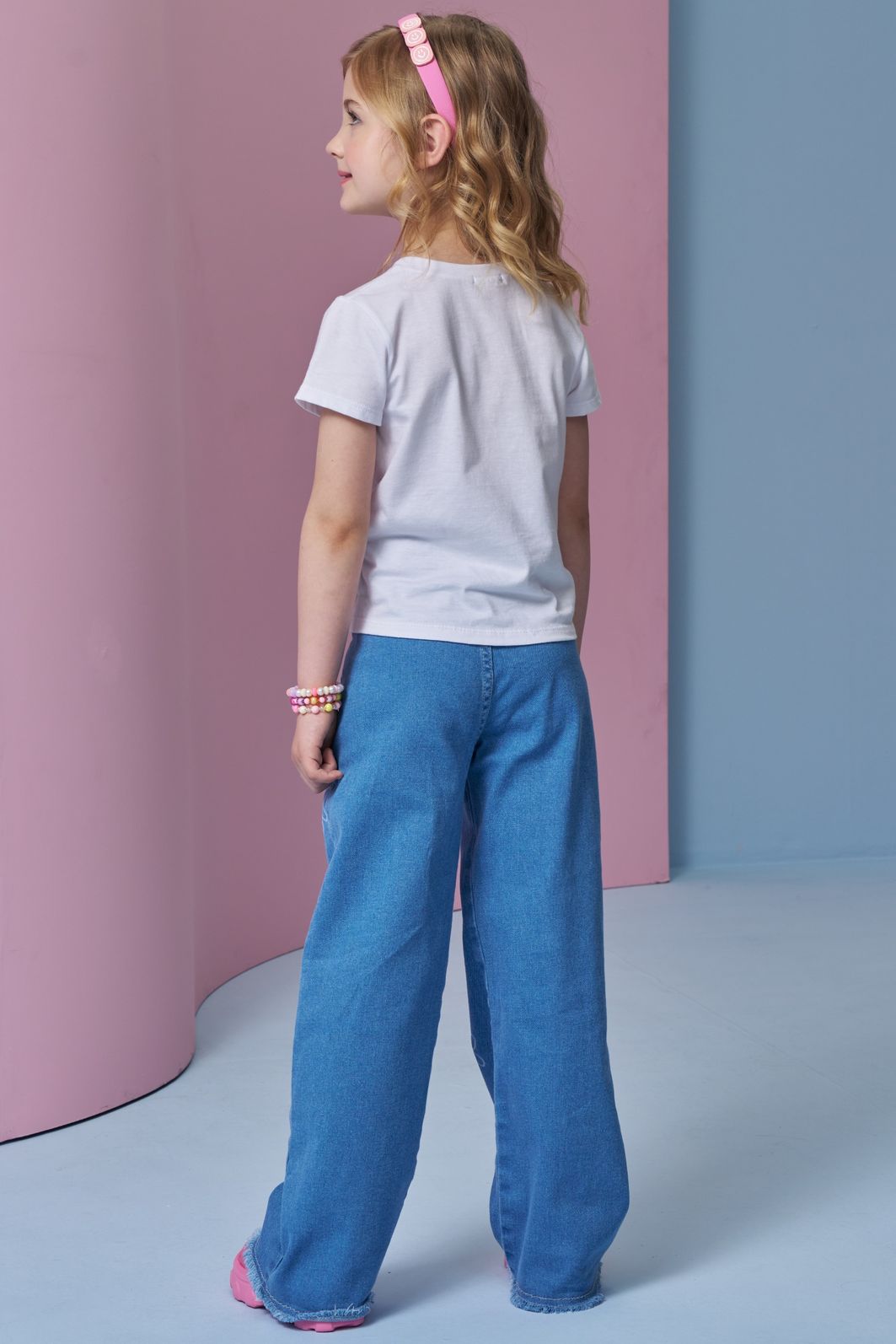 Calça wide leg em jeans com elastano 95404 Infanti Infantil Menina Calça wide leg em jeans com elastano 95404 Infanti Infantil Menina