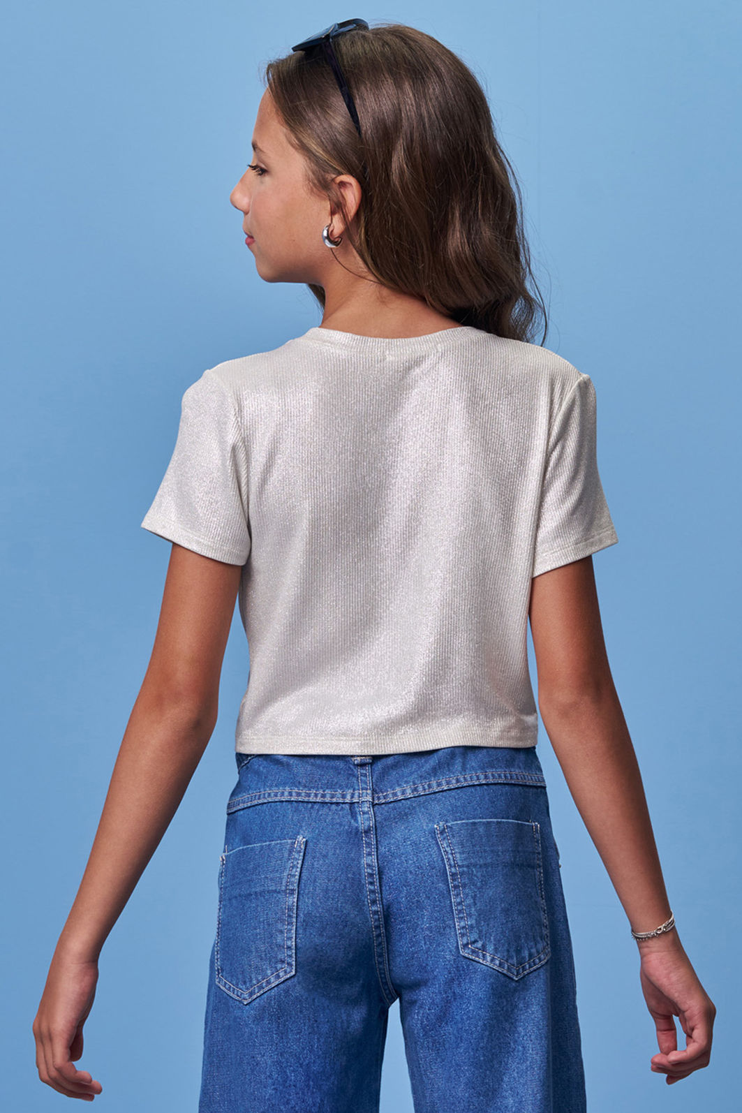 Blusa em malha foil 98491 Vic Teen Menina Blusa em malha foil 98491 Vic Teen Menina