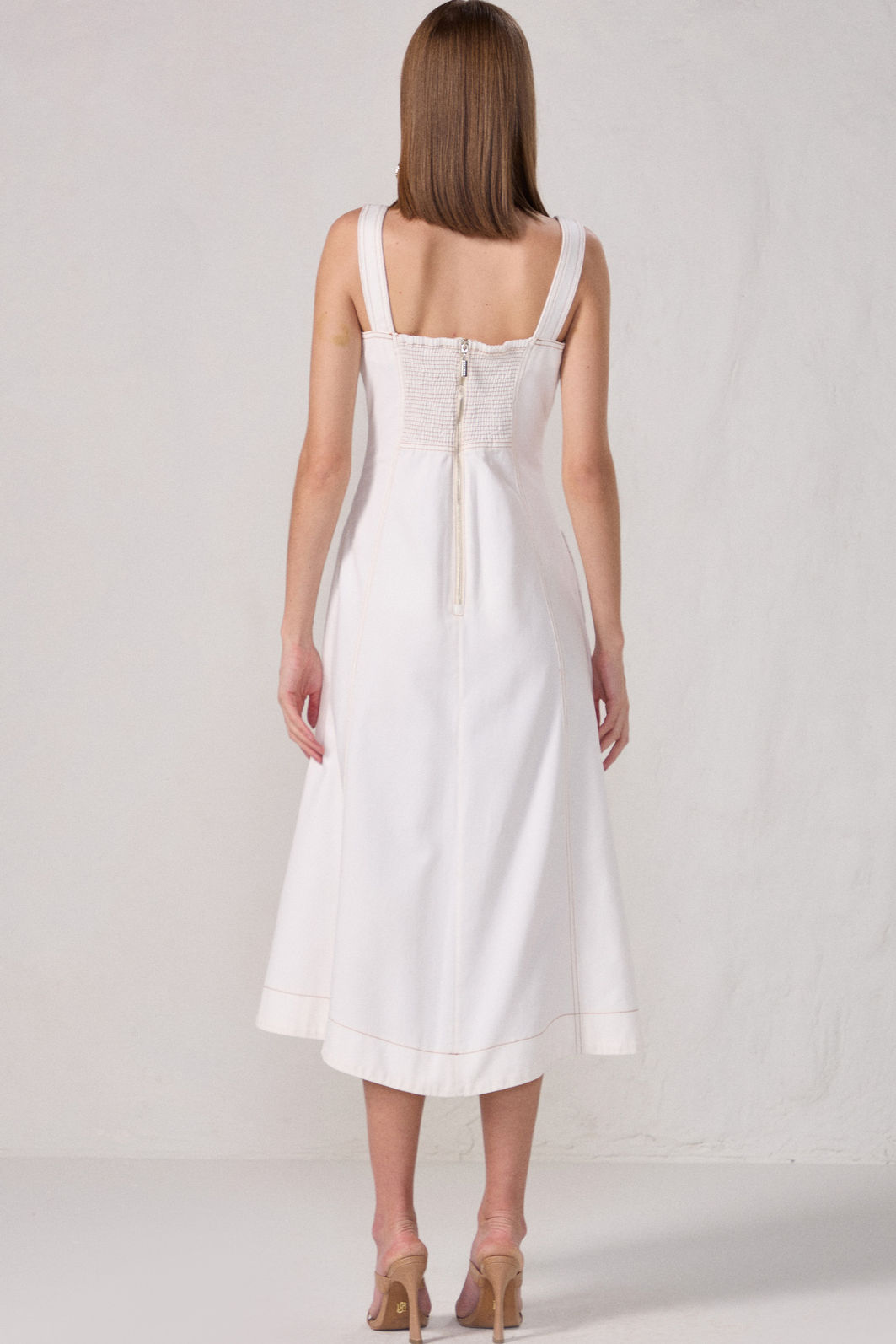 Vestido maxi midi de alças em sarja 83249 Linzzi Vestido maxi midi de alças em sarja 83249 Linzzi