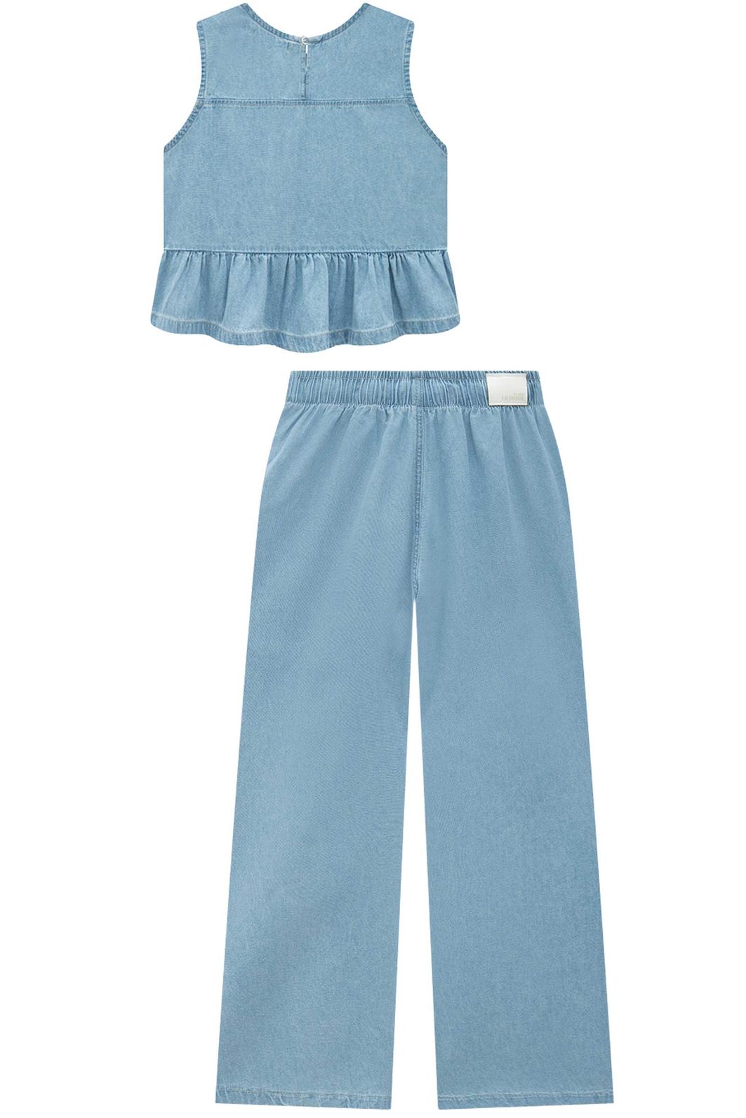 Conjunto de blusa e calça midi em jeans teca 96287 Lilimoon Teen Menina Conjunto de blusa e calça midi em jeans teca 96287 Lilimoon Teen Menina