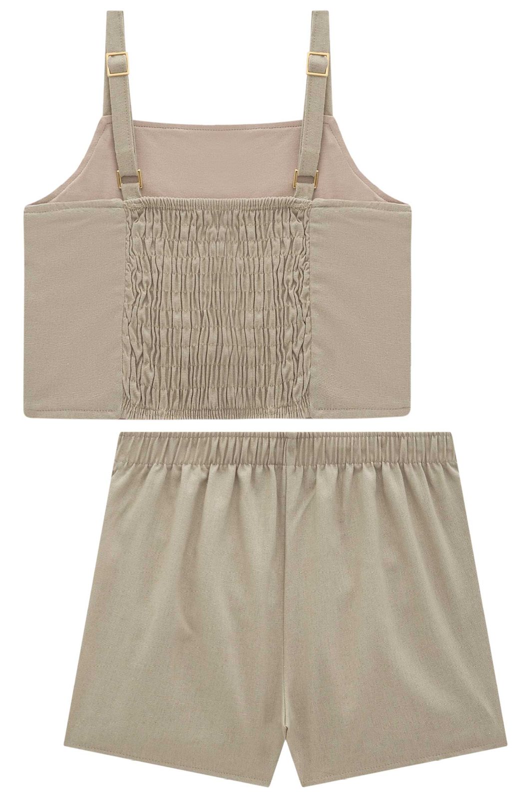 Conjunto de regata e short saia em linho blend 94397 Vic Teen Menina