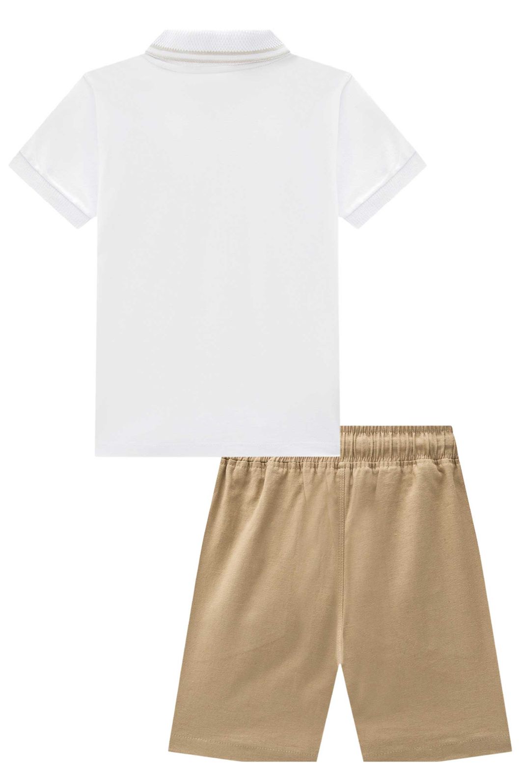 Conjunto de camisa polo em piquet com elastano e bermuda em linho santorine com elastano 94568 LucBoo Infantil Menino Conjunto de camisa polo em piquet com elastano e bermuda em linho santorine com elastano 94568 LucBoo Infantil Menino