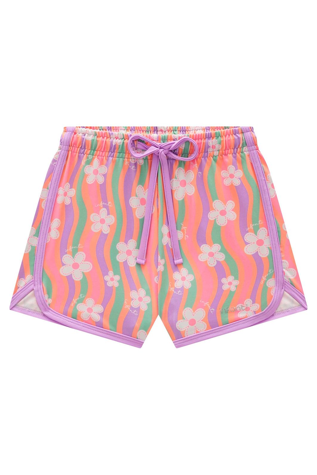 Shorts saída de praia em malha UV dry com proteção UV 50+ 95671 Infanti Infantil Menina Shorts saída de praia em malha UV dry com proteção UV 50+ 95671 Infanti Infantil Menina