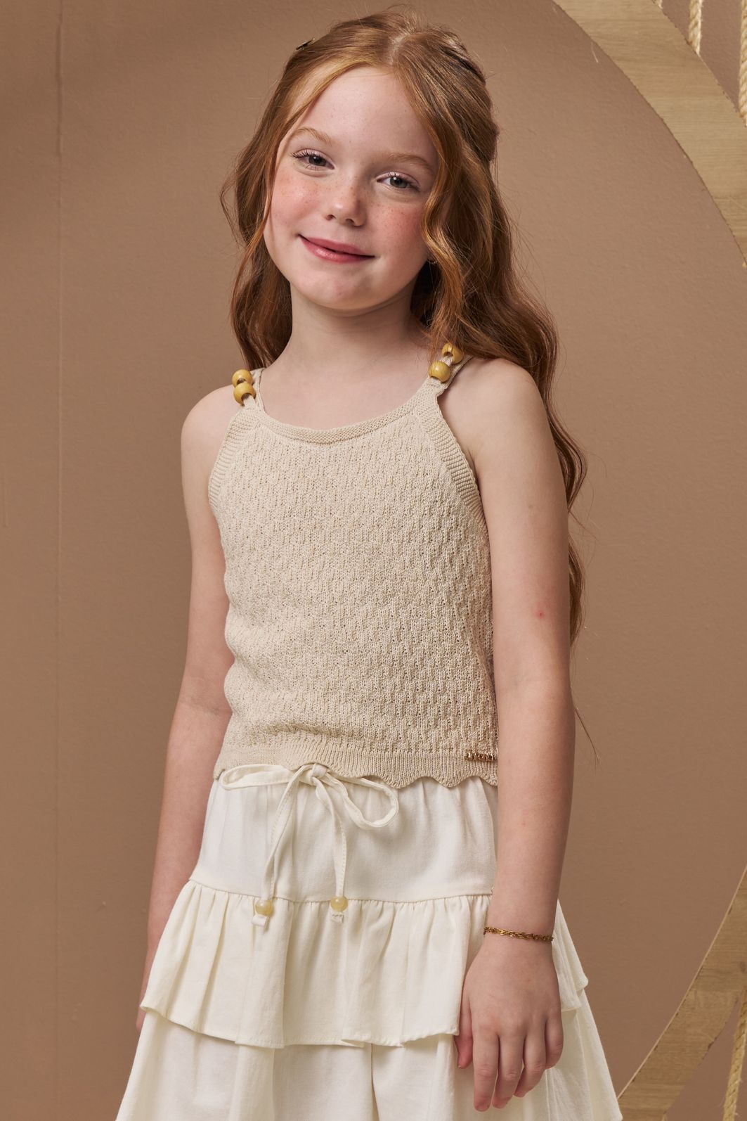Regata em tricot 100% algodão 94789 Infanti Infantil Menina Regata em tricot 100% algodão 94789 Infanti Infantil Menina