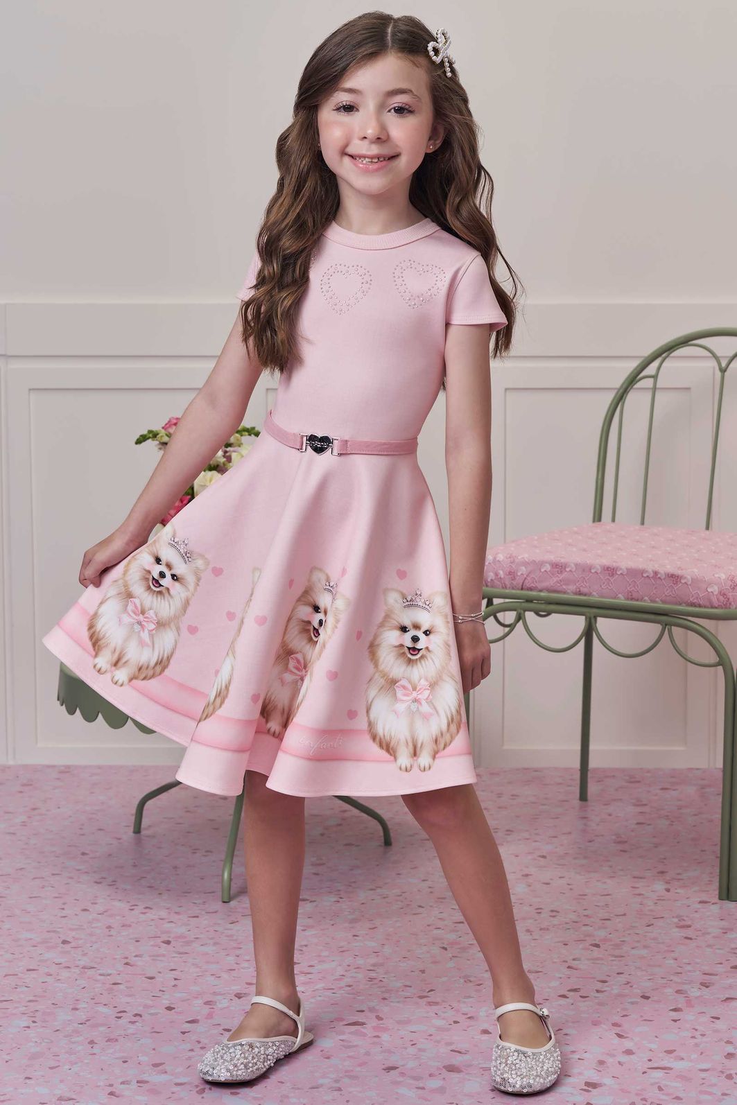 Vestido em fly tech 99121 Infanti Infantil Menina Vestido em fly tech 99121 Infanti Infantil Menina
