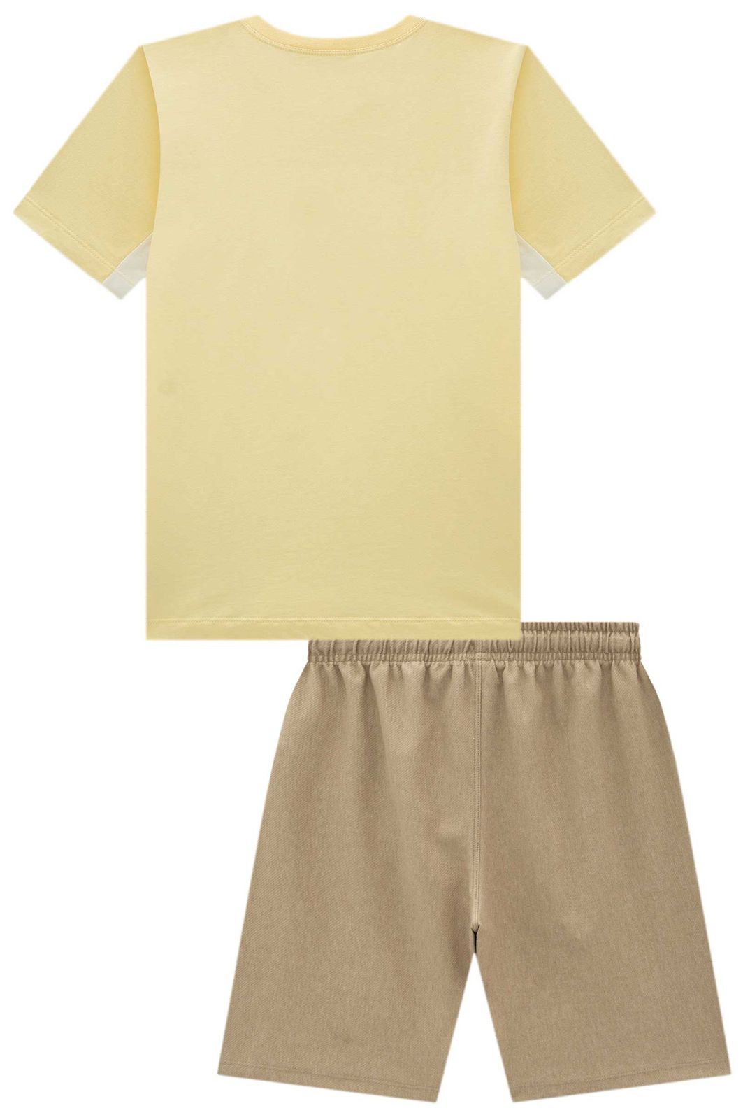 Conjunto de camiseta em meia malha e bermuda em cotton jeans com elastano 98694 Johnny Fox Teen Menino Conjunto de camiseta em meia malha e bermuda em cotton jeans com elastano 98694 Johnny Fox Teen Menino