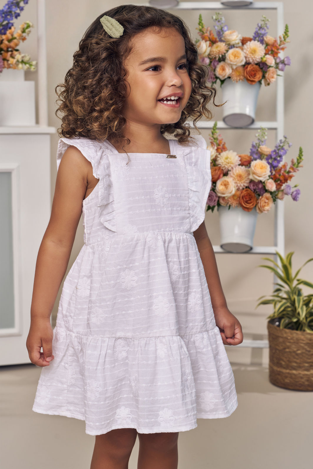 Vestido em tricoline bordado 98390 Infanti Bebê Menina Vestido em tricoline bordado 98390 Infanti Bebê Menina