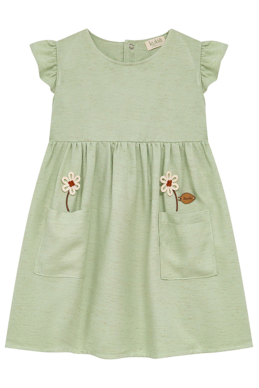 Vestido em blend de viscose 95540 Kukiê Infantil Menina Vestido em blend de viscose 95540 Kukiê Infantil Menina