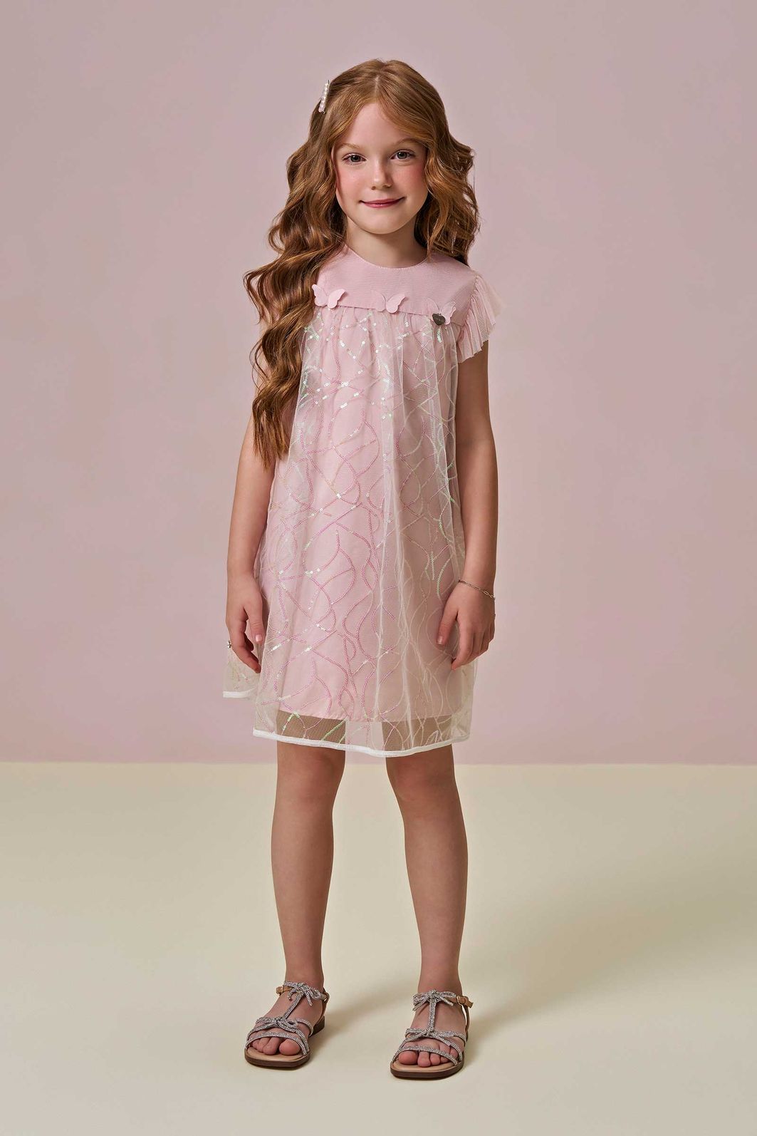 Vestido em tule paetê 95862 Infanti Infantil Menina Vestido em tule paetê 95862 Infanti Infantil Menina