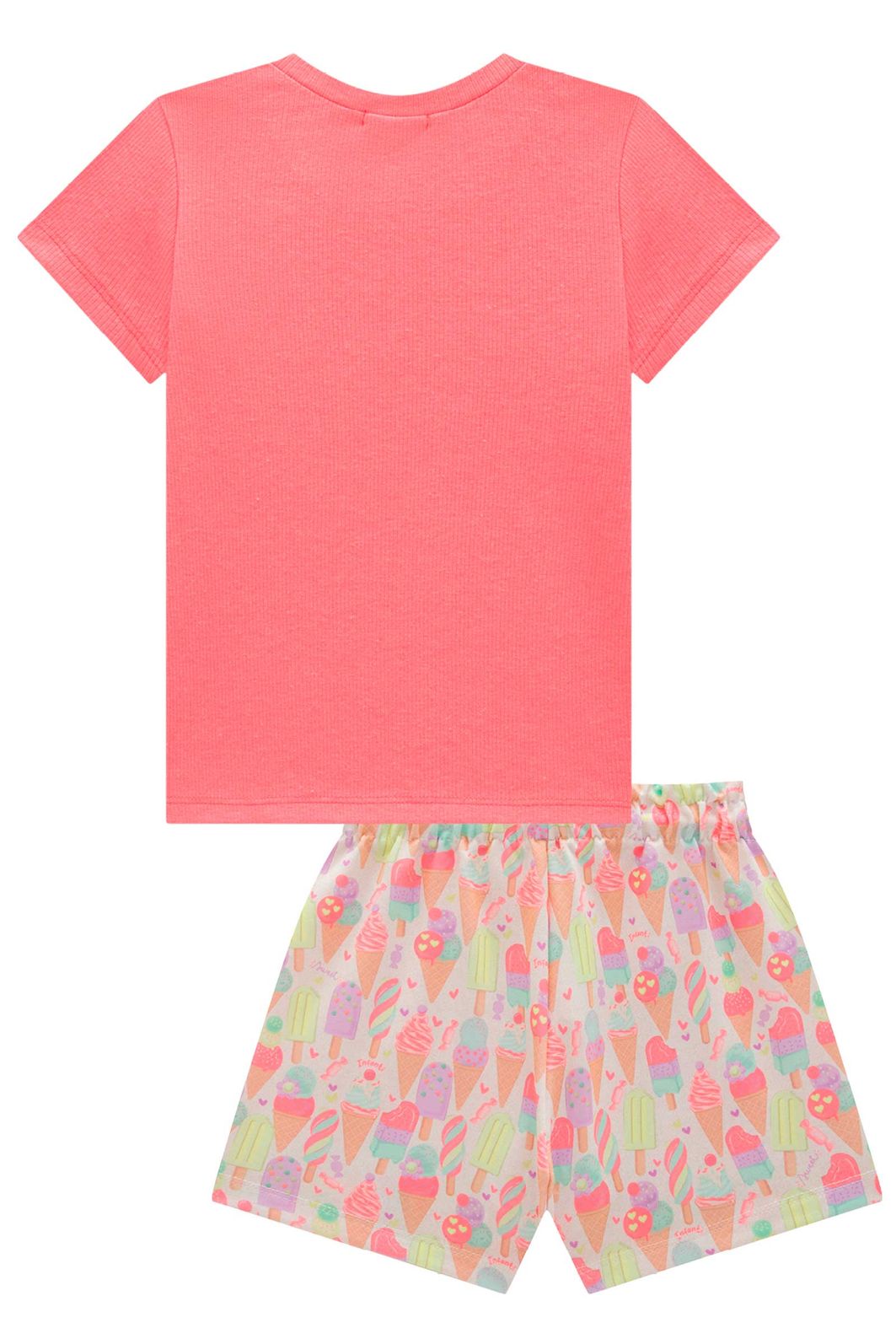 Conjunto de blusa em canelado liz e shorts em molecotton 98376 Infanti Infantil Menina Conjunto de blusa em canelado liz e shorts em molecotton 98376 Infanti Infantil Menina