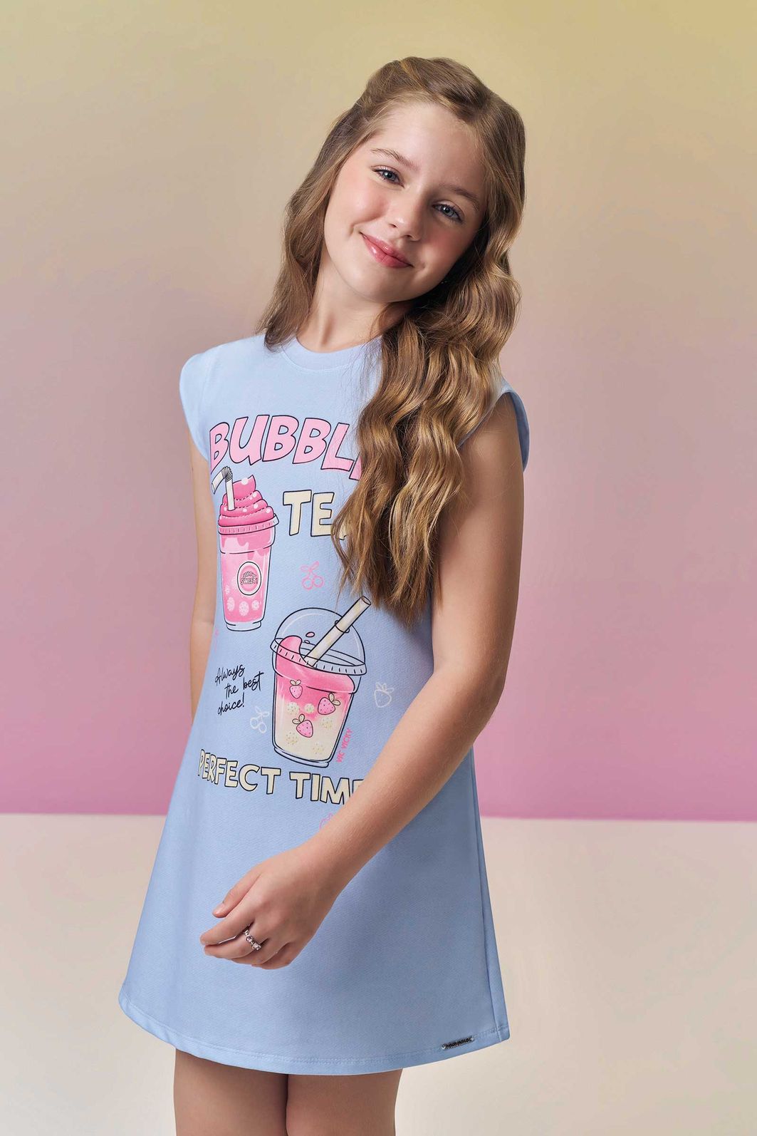 Vestido em molecotton 96993 Vic Teen Menina Vestido em molecotton 96993 Vic Teen Menina