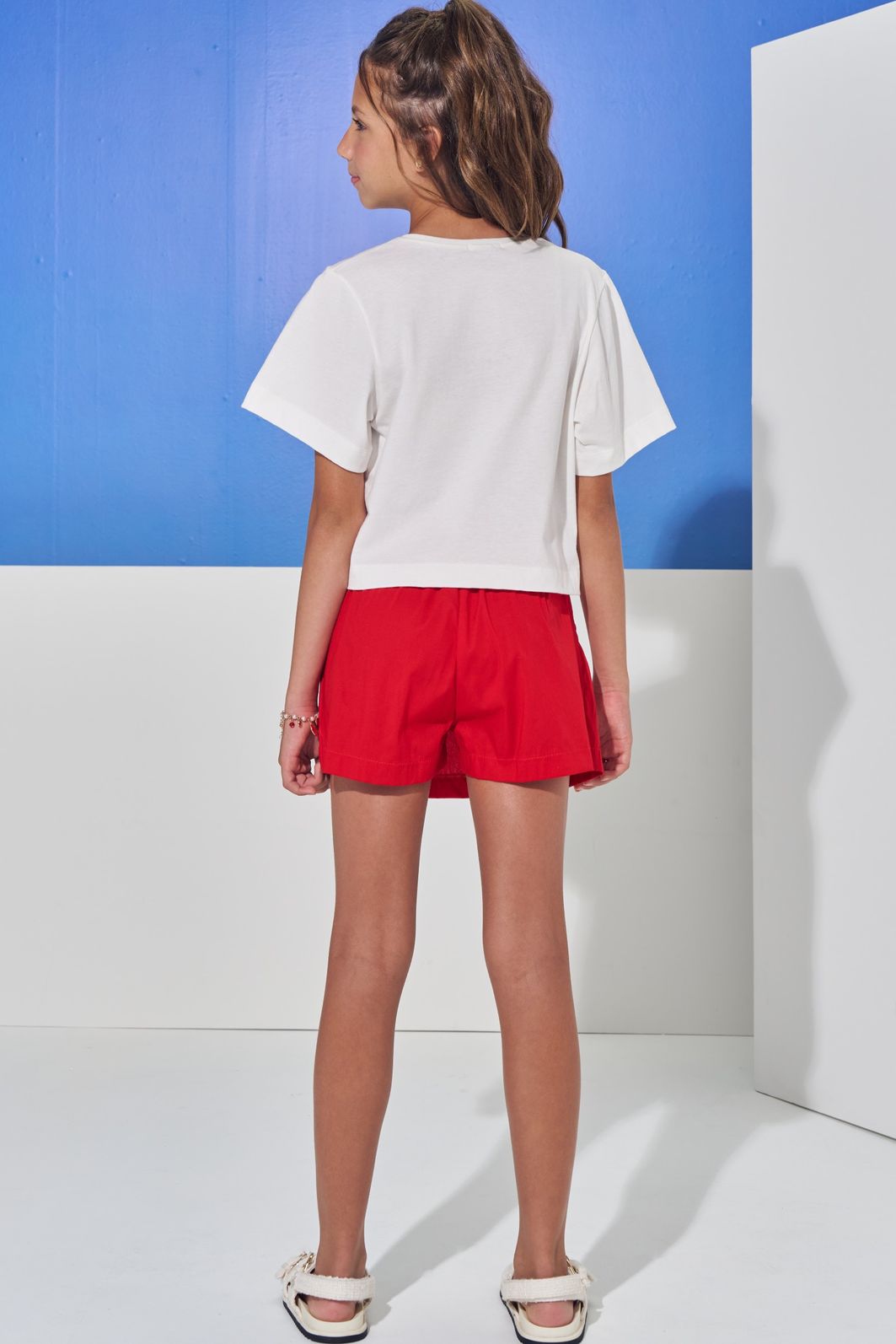 Conjunto de blusa em meia malha e short saia em tricoline com elastano 98247 Vic Teen Menina Conjunto de blusa em meia malha e short saia em tricoline com elastano 98247 Vic Teen Menina
