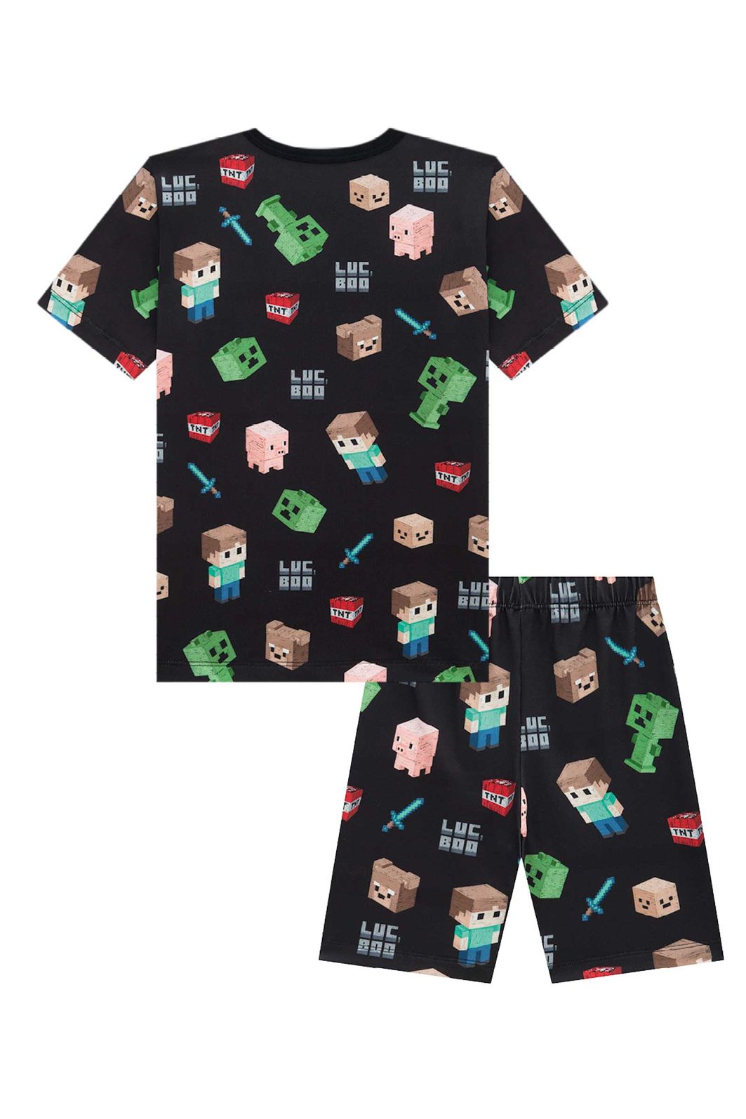 Conjunto de pijama com camiseta e bermuda em malha power 97066 LucBoo Infantil Menino Conjunto de pijama com camiseta e bermuda em malha power 97066 LucBoo Infantil Menino