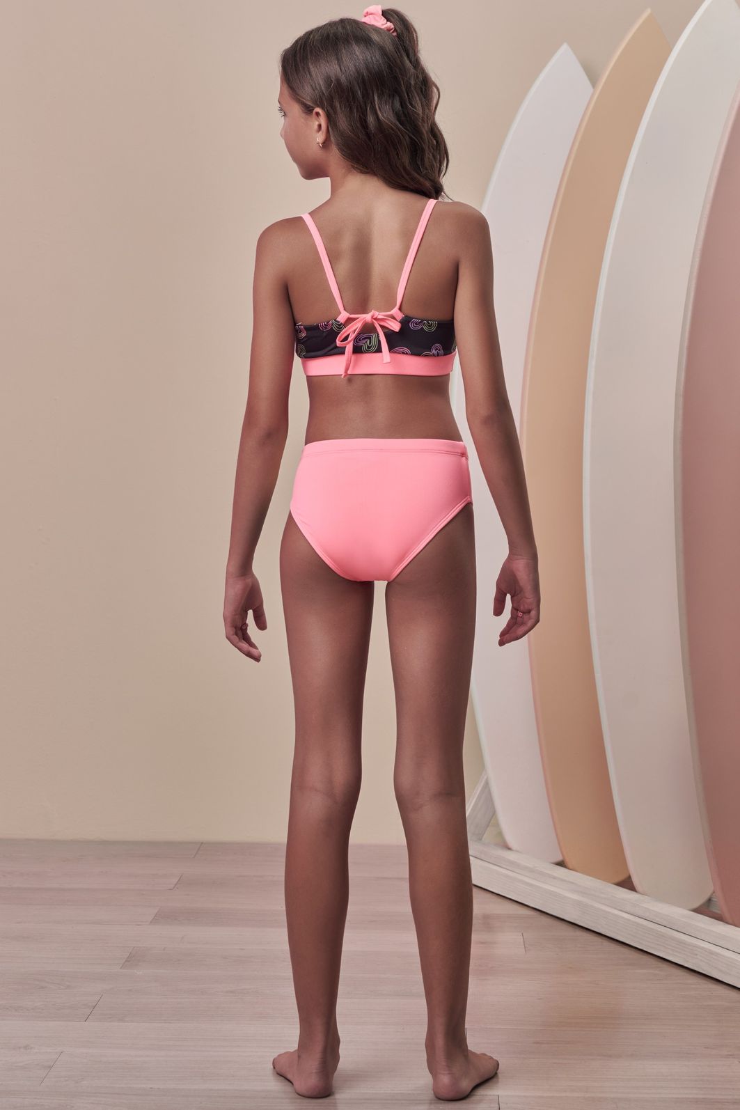 Trio de biquíni e shorts e malha UV50 99508 Vic Teen Menina