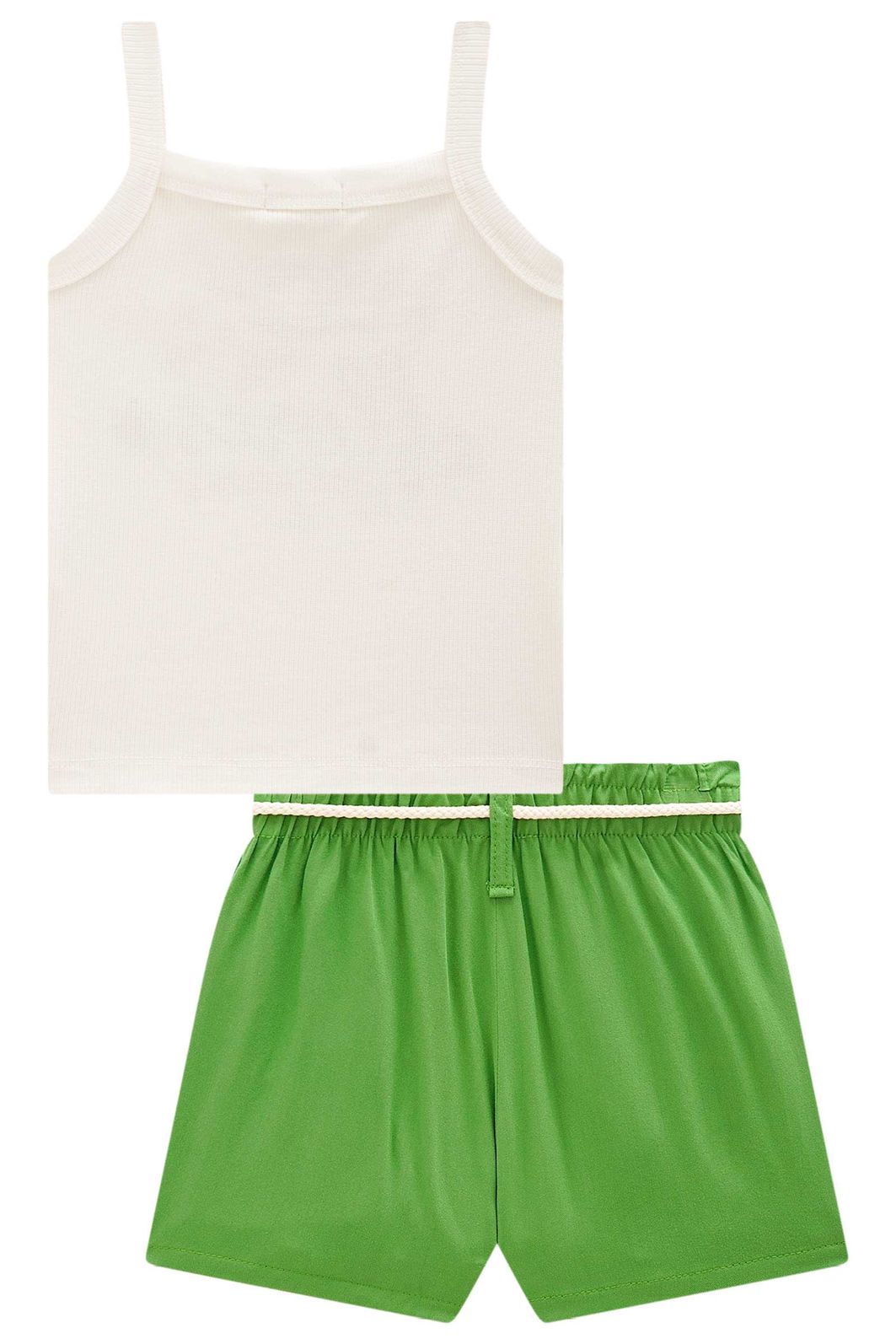Conjunto de regata em canelado liz com shorts em viscose 98125 Infanti Infantil Menina