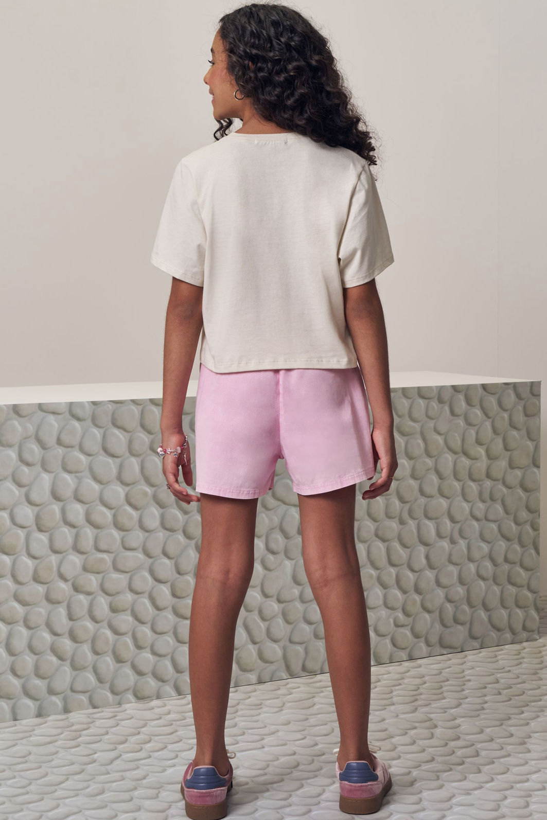 Conjunto de blusa em meia malha e shorts em sarja com elastano 98814 Lilimoon Teen Menina Conjunto de blusa em meia malha e shorts em sarja com elastano 98814 Lilimoon Teen Menina