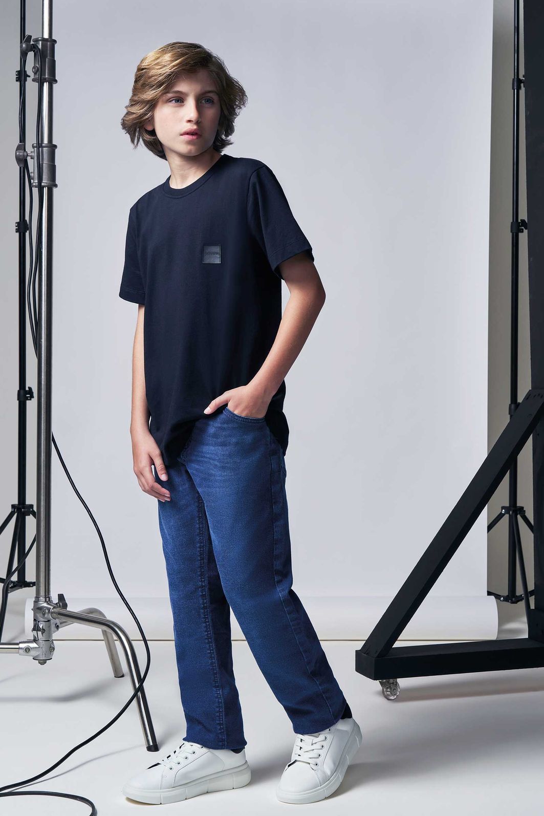 Calça skinny em jeans street com elastano 89267 Johnny Fox Teen Menino Calça skinny em jeans street com elastano 89267 Johnny Fox Teen Menino