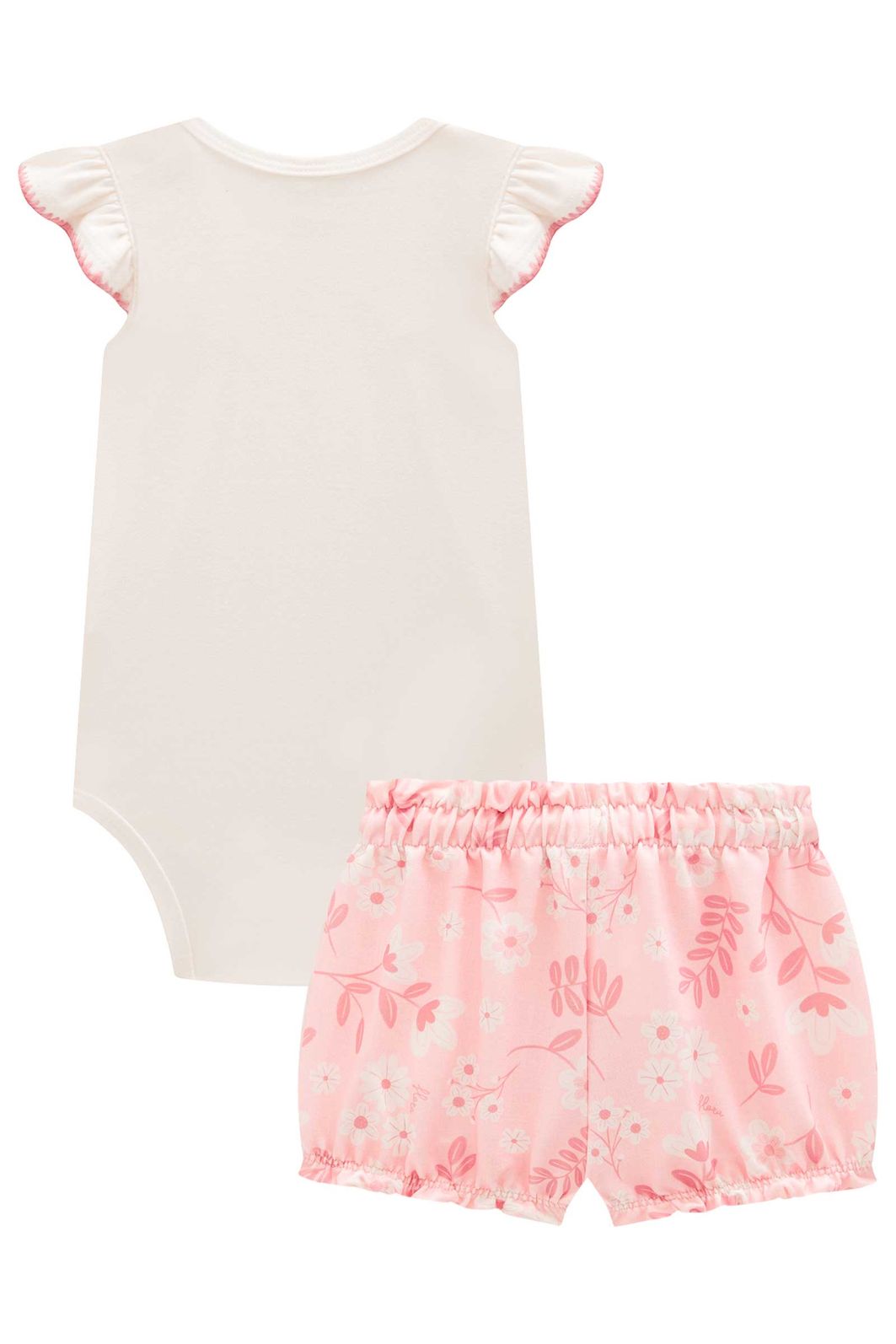 Conjunto de body em suedine com shorts em molecotton 98565 Infanti Bebê Menina Conjunto de body em suedine com shorts em molecotton 98565 Infanti Bebê Menina