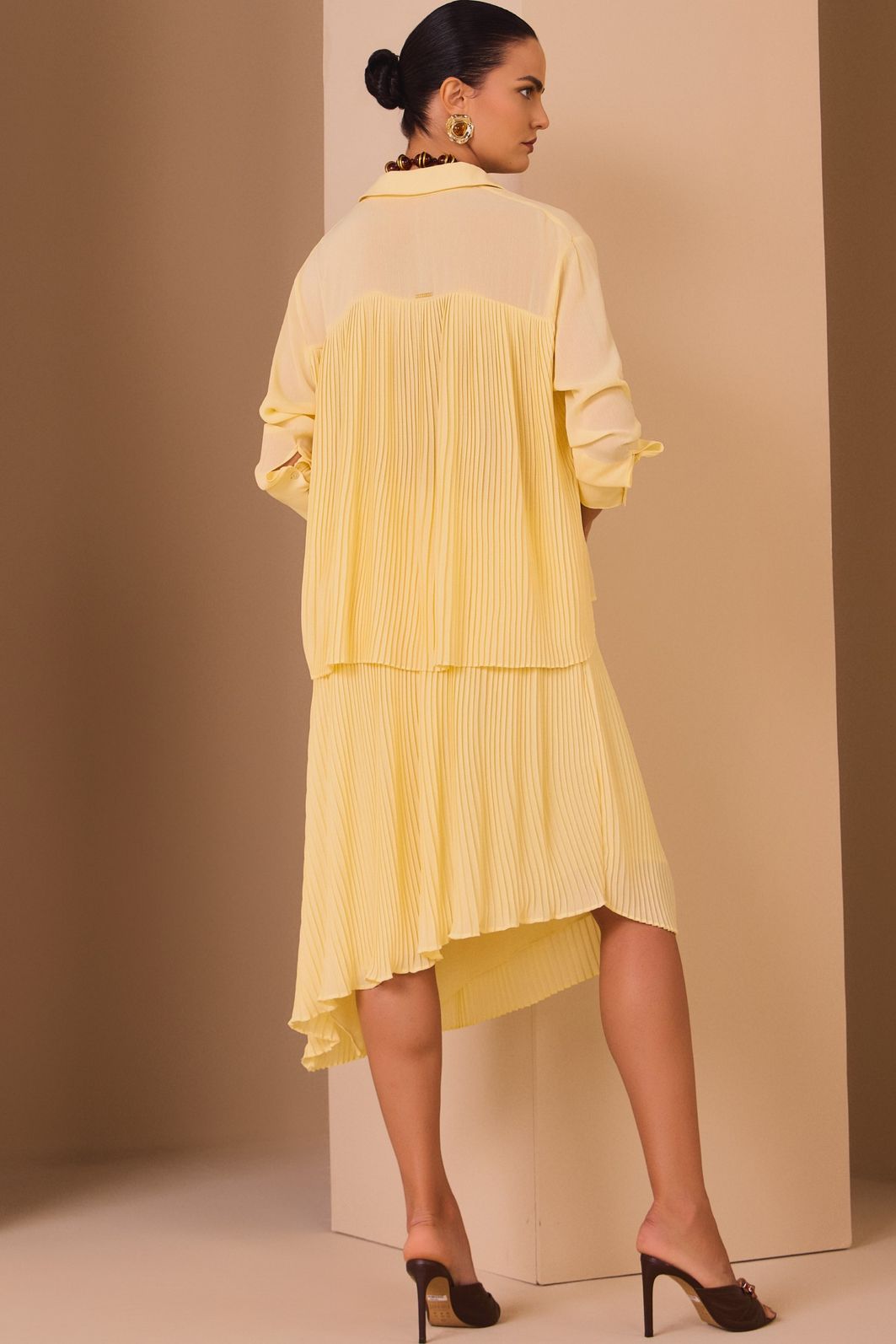 Camisa em chiffon texturizado 97662 Linzzi Camisa em chiffon texturizado 97662 Linzzi