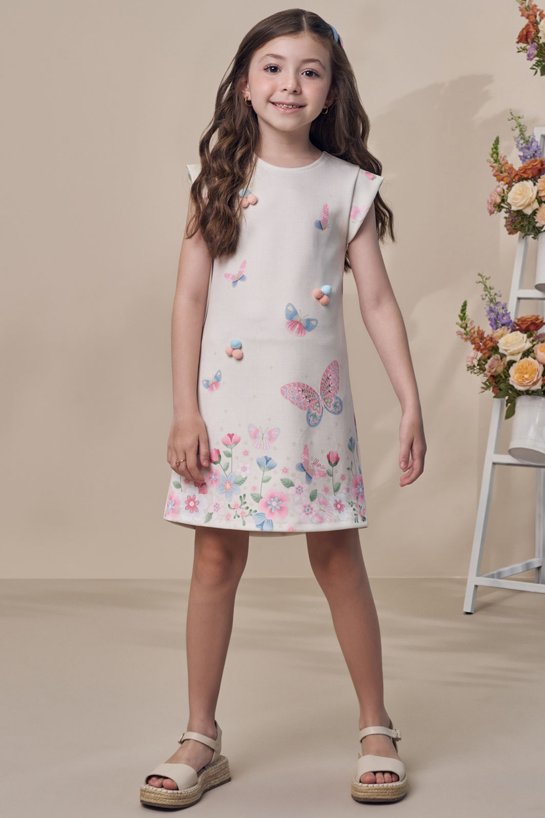 Vestido em fly tech 93937 Infanti Infantil Menina Vestido em fly tech 93937 Infanti Infantil Menina