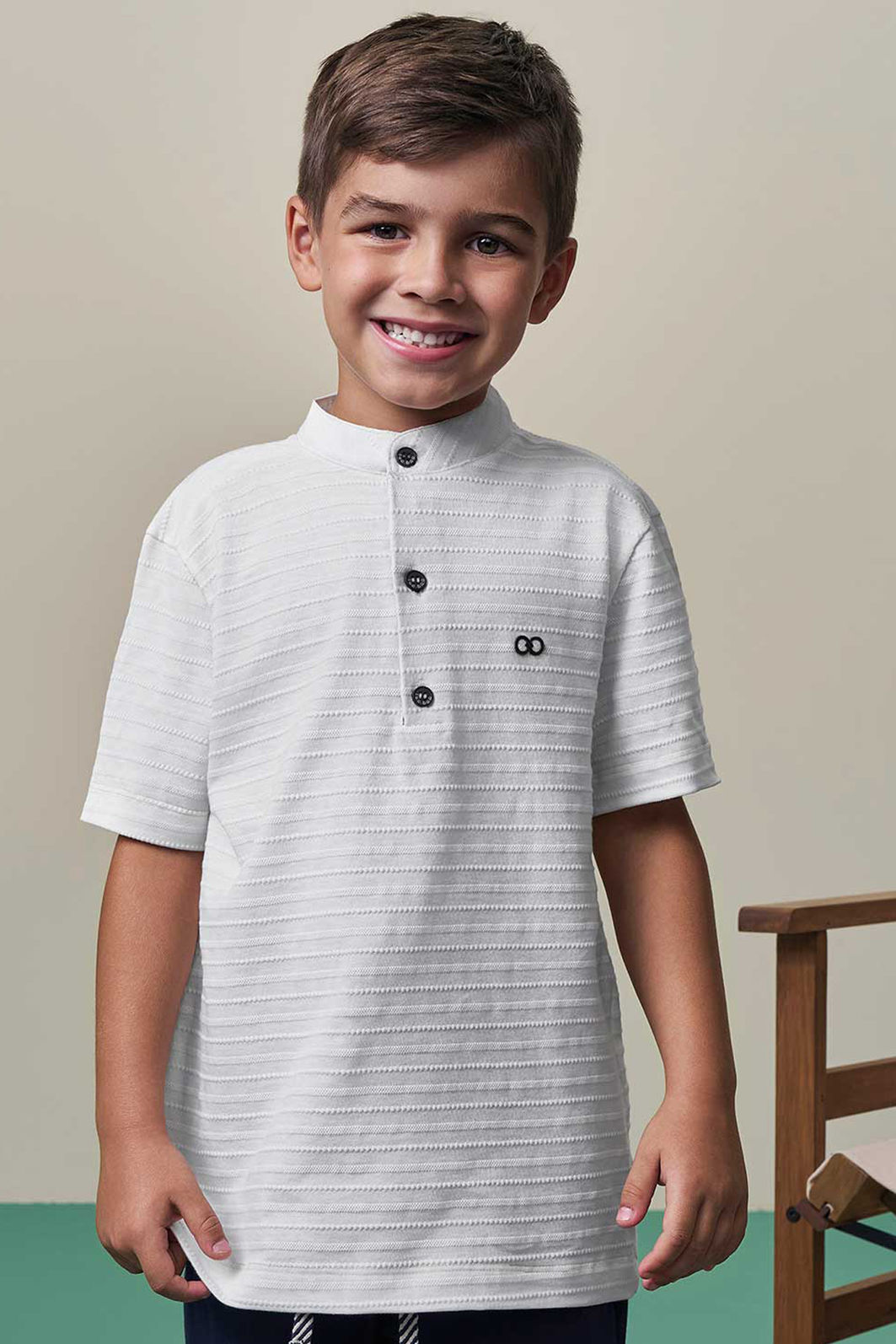 Bata em meia malha textura 98408 LucBoo Infantil Menino Bata em meia malha textura 98408 LucBoo Infantil Menino
