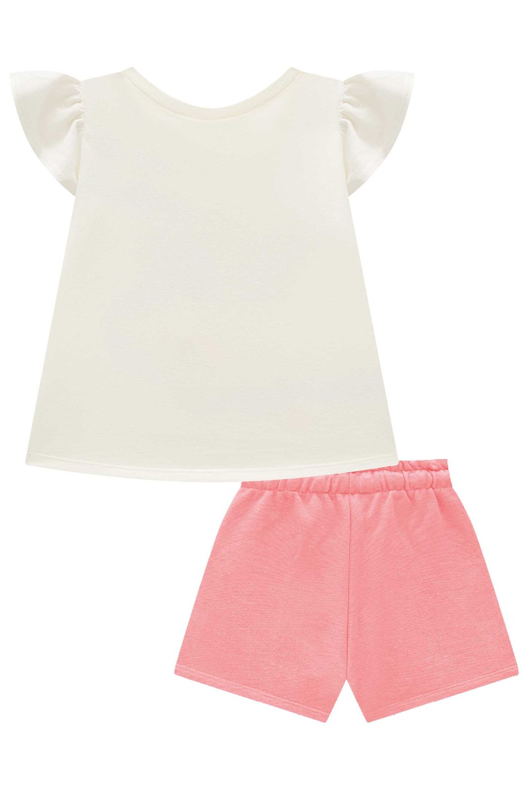 Conjunto de bata em meia malha com shorts em moletom sem pelúcia 94656 Infanti Infantil Menina Conjunto de bata em meia malha com shorts em moletom sem pelúcia 94656 Infanti Infantil Menina