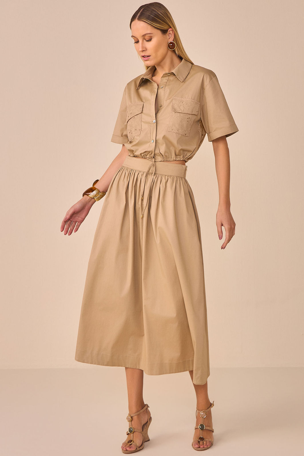 Saia maxi midi em tricoline premium com elastano 95851 Linzzi Saia maxi midi em tricoline premium com elastano 95851 Linzzi