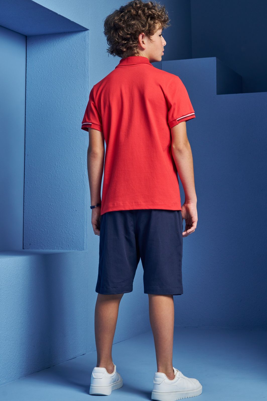 Conjunto de camisa polo em piquet com elastano e bermuda em sarja girassol com elastano 98821 Johnny Fox Teen Menino Conjunto de camisa polo em piquet com elastano e bermuda em sarja girassol com elastano 98821 Johnny Fox Teen Menino
