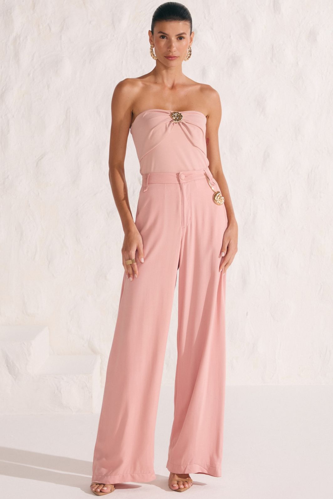 Calça reta em blend de viscose 88314 Linzzi Calça reta em blend de viscose 88314 Linzzi