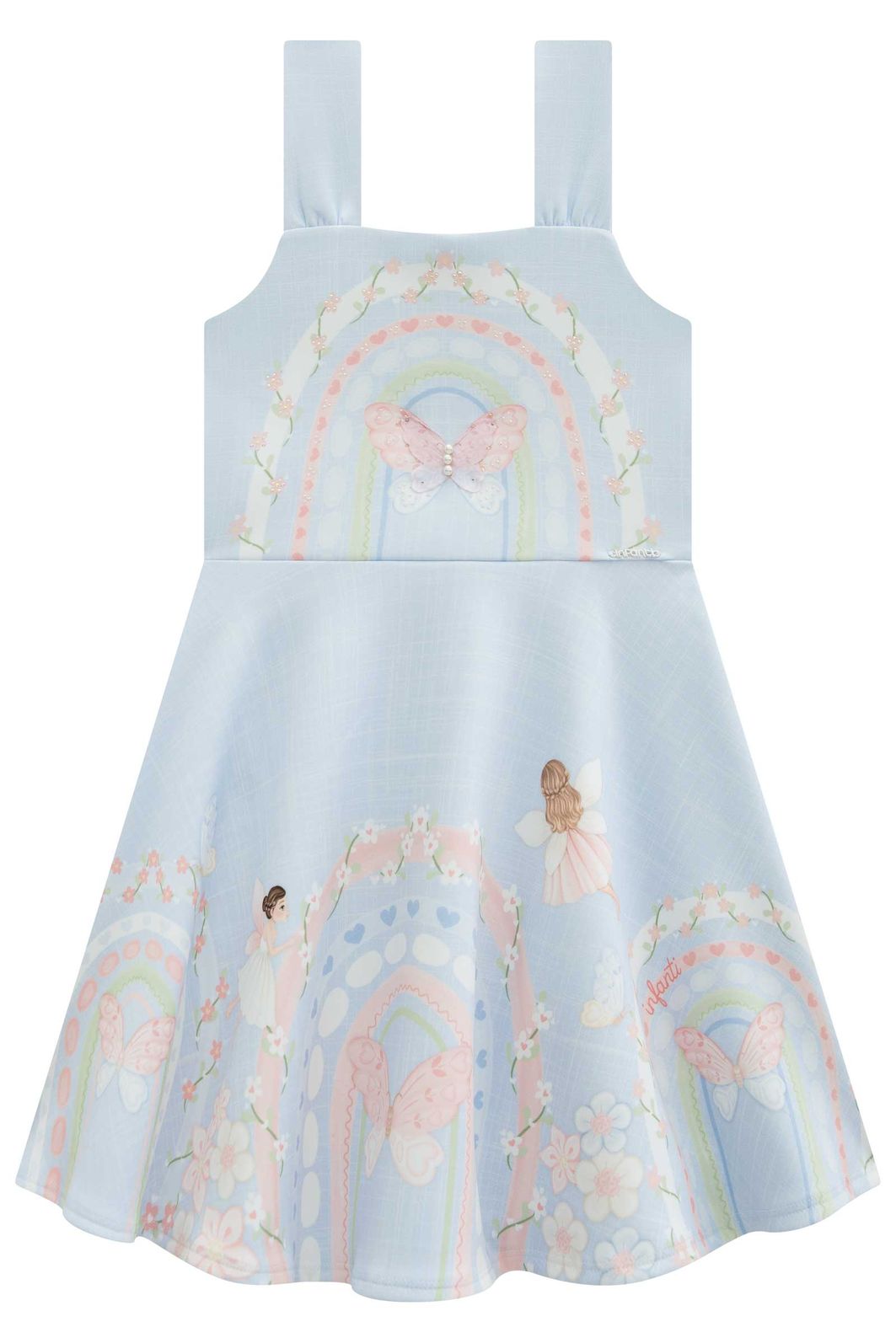 Vestido em fly tech 95861 Infanti Infantil Menina Vestido em fly tech 95861 Infanti Infantil Menina