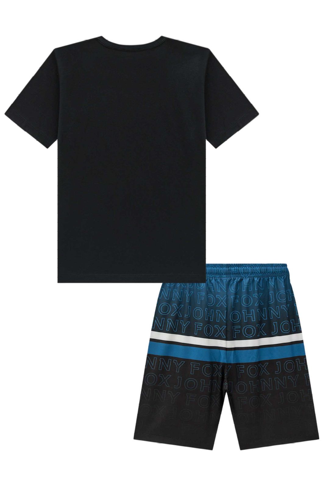 Conjunto de camiseta em meia malha e bermuda em nylon ergonomic com elastano 96865 Johnny Fox Teen Menino Conjunto de camiseta em meia malha e bermuda em nylon ergonomic com elastano 96865 Johnny Fox Teen Menino