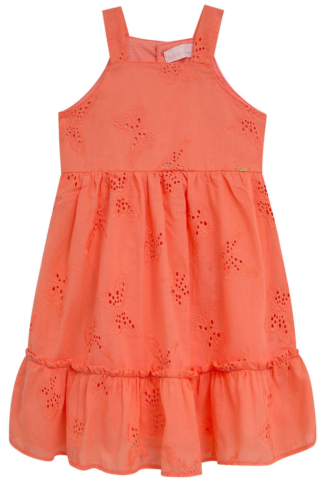 Vestido em laise bordado 95783 Kukiê Infantil Menina