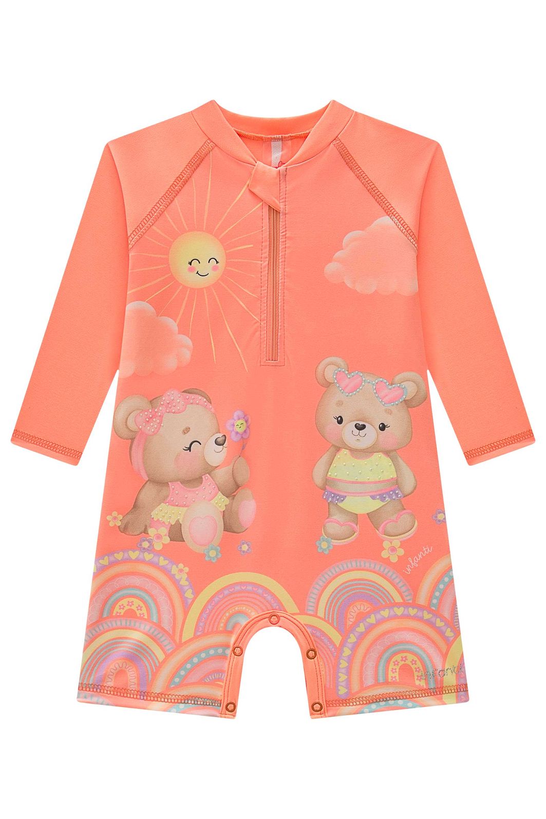 Macacão em malha UV dry com proteção UV 50+ 93213 Infanti Bebê Menina Macacão em malha UV dry com proteção UV 50+ 93213 Infanti Bebê Menina