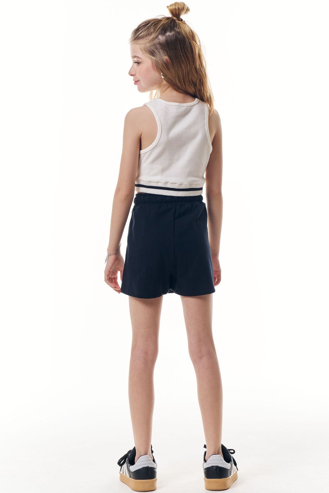 Conjunto de regata em canelado liz e short saia em moletom sem pelúcia 95969 Vic Teen Menina Conjunto de regata em canelado liz e short saia em moletom sem pelúcia 95969 Vic Teen Menina