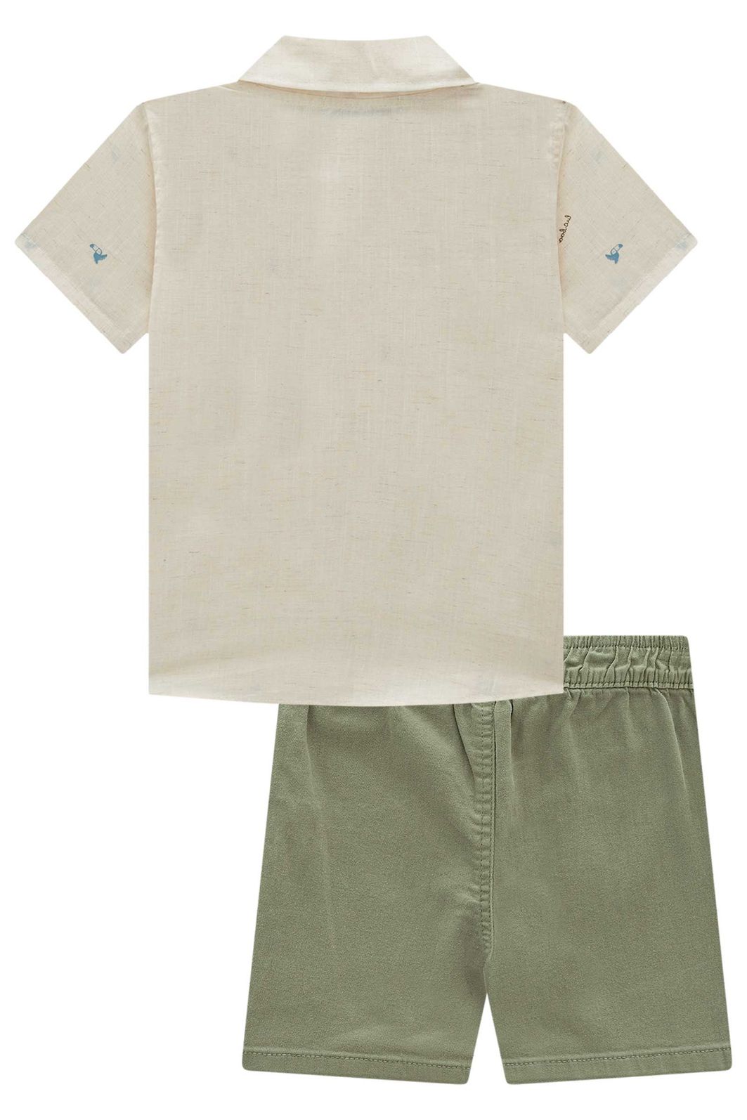 Conjunto de camisa em verano linho plus e bermuda em sarja ônix com elastano 98171 LucBoo Infantil Menino Conjunto de camisa em verano linho plus e bermuda em sarja ônix com elastano 98171 LucBoo Infantil Menino
