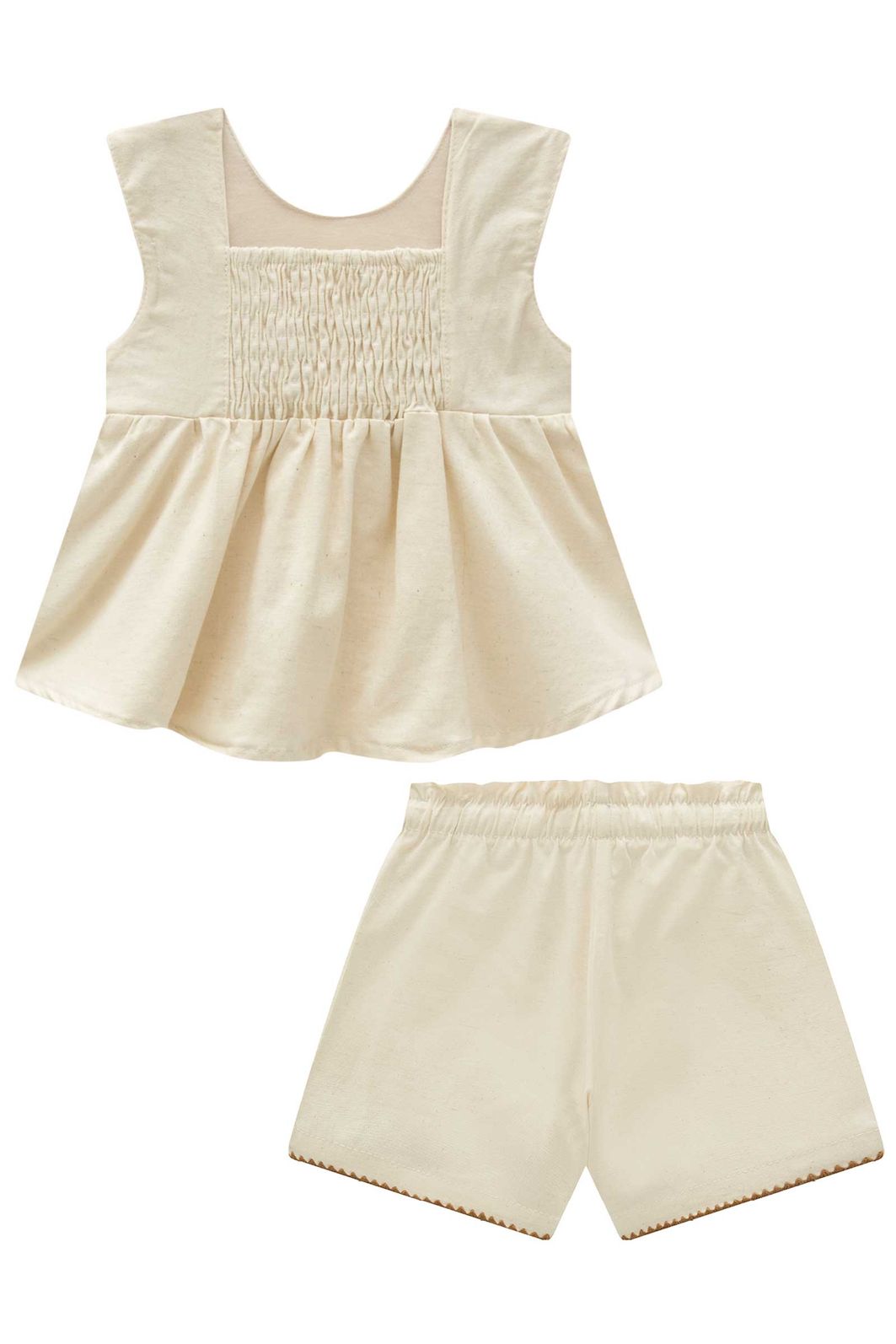 Conjunto de bata e shorts em linho santorine com elastano 96187 Infanti Infantil Menina