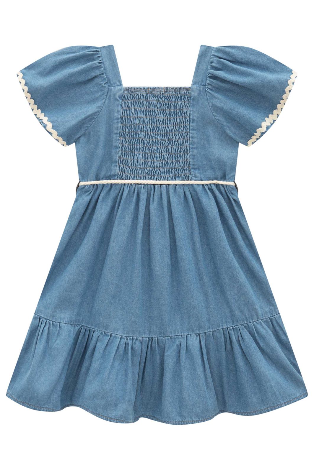Vestido em jeans teca 98808 Infanti Infantil Menina Vestido em jeans teca 98808 Infanti Infantil Menina