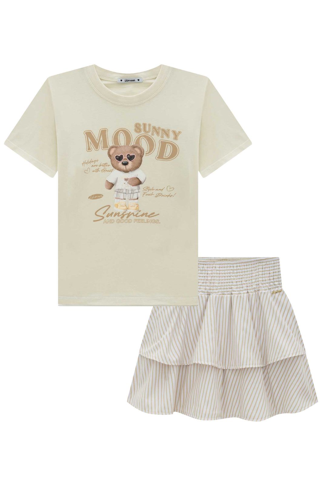 Conjunto de blusa over em meia malha e saia em alfaiataria verano com shorts embutido 92627 Lilimoon Teen Menina Conjunto de blusa over em meia malha e saia em alfaiataria verano com shorts embutido 92627 Lilimoon Teen Menina