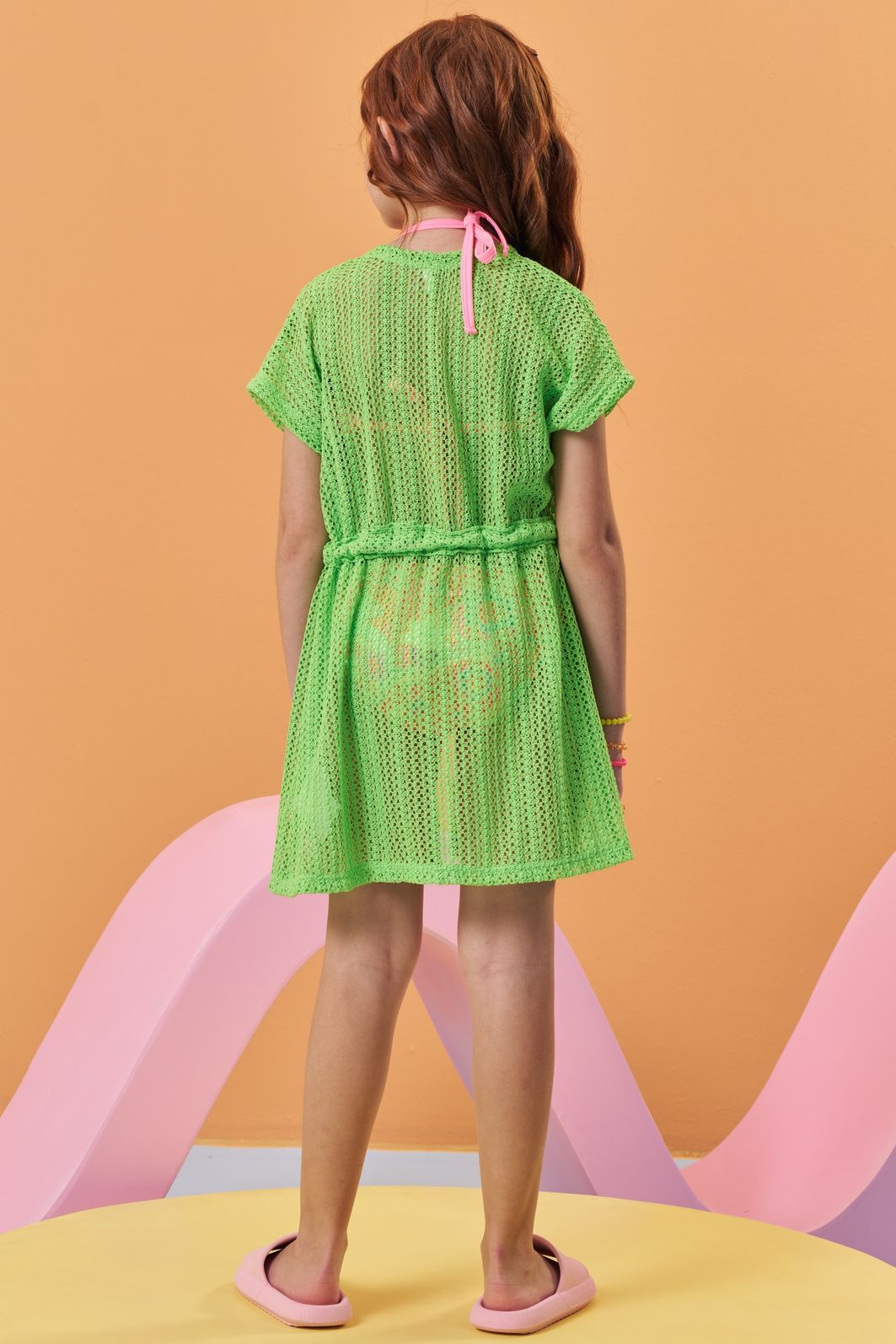 Biquíni em malha com proteção UV50+ e saída de praia em malha tricot 93049 Kukiê Infantil Menina Biquíni em malha com proteção UV50+ e saída de praia em malha tricot 93049 Kukiê Infantil Menina