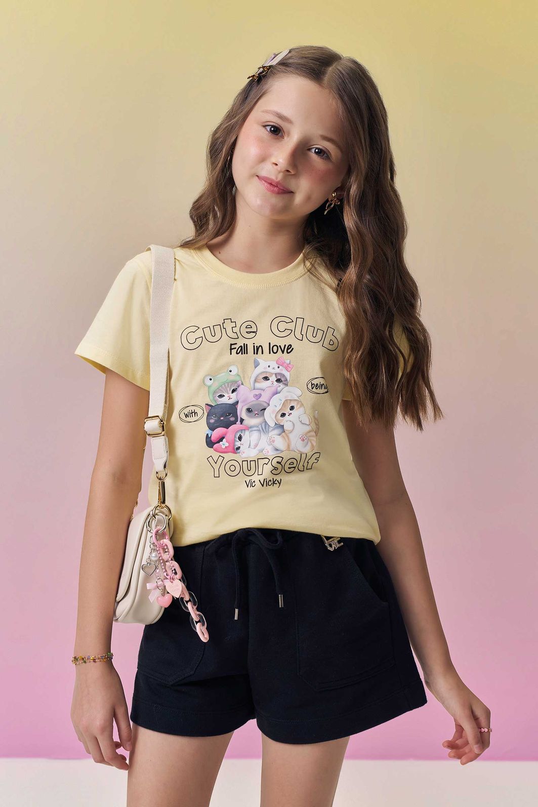 Shorts em moletom sem pelúcia 95345 Vic Teen Menina Shorts em moletom sem pelúcia 95345 Vic Teen Menina
